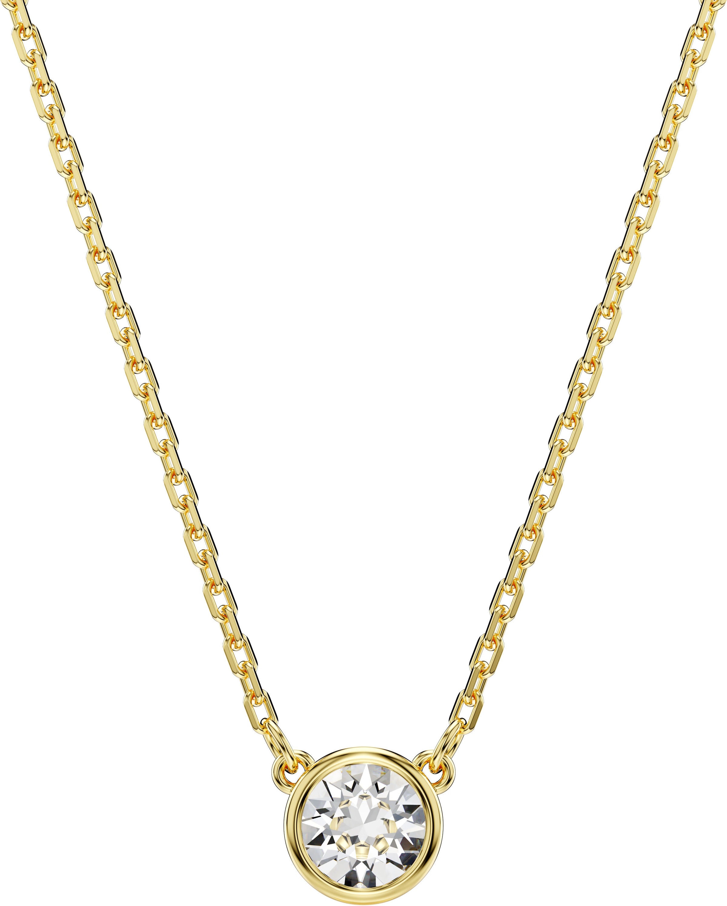 Kette mit Anhänger SWAROVSKI "Schmuck Geschenk Halskette Imber", gold (gelbgoldfarben, kristallweiß), Halsketten, Damen, Metall, L: 45, mit Swarovski Zirkonia (synth.) 3