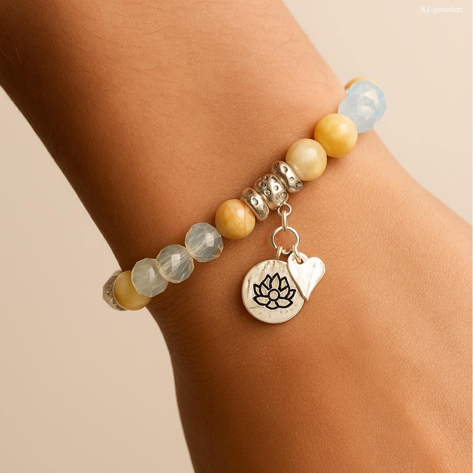 Steuer Armband »Metall glanz Achat gelb«