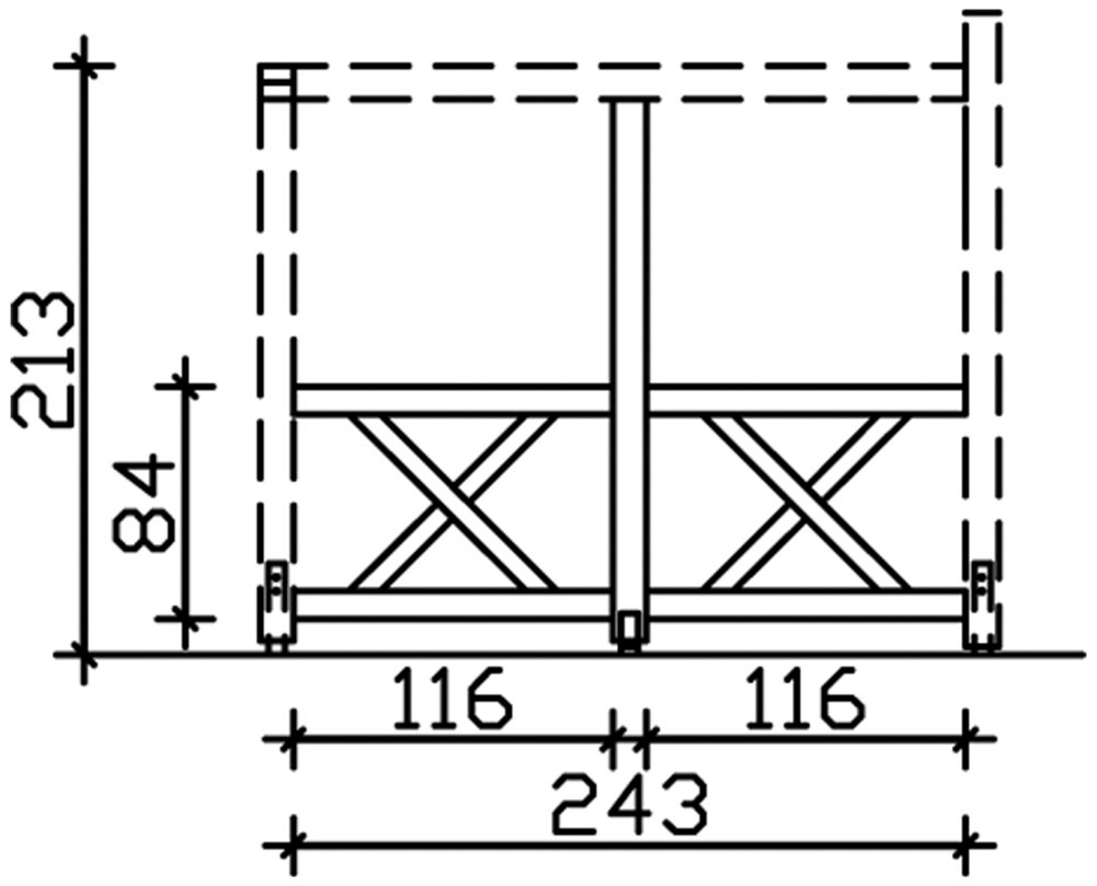 Skanholz Carport-Seitenwand »Andreaskreuz«, freistehehend