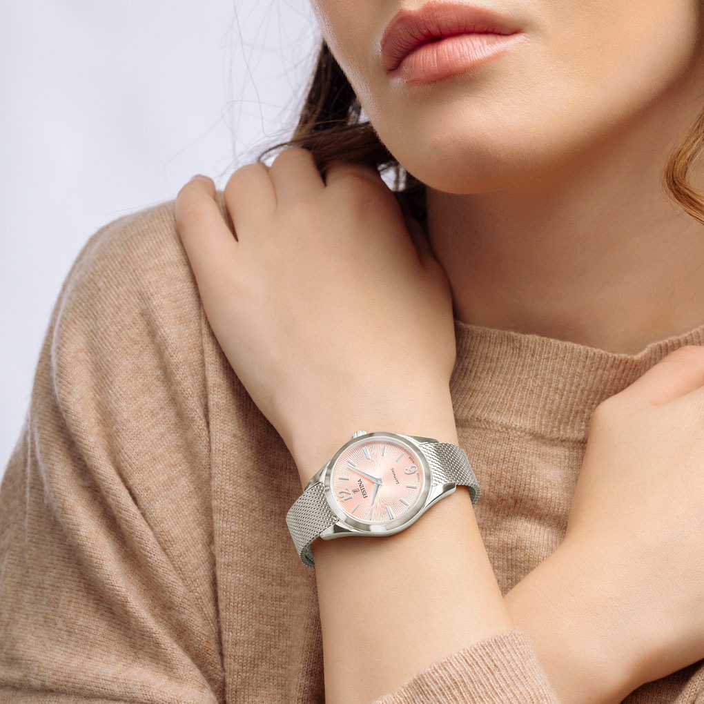 Festina Quarzuhr »Grace«, Armbanduhr, Damenuhr, Swiss Made, Edelstahlarmband, Saphirglas