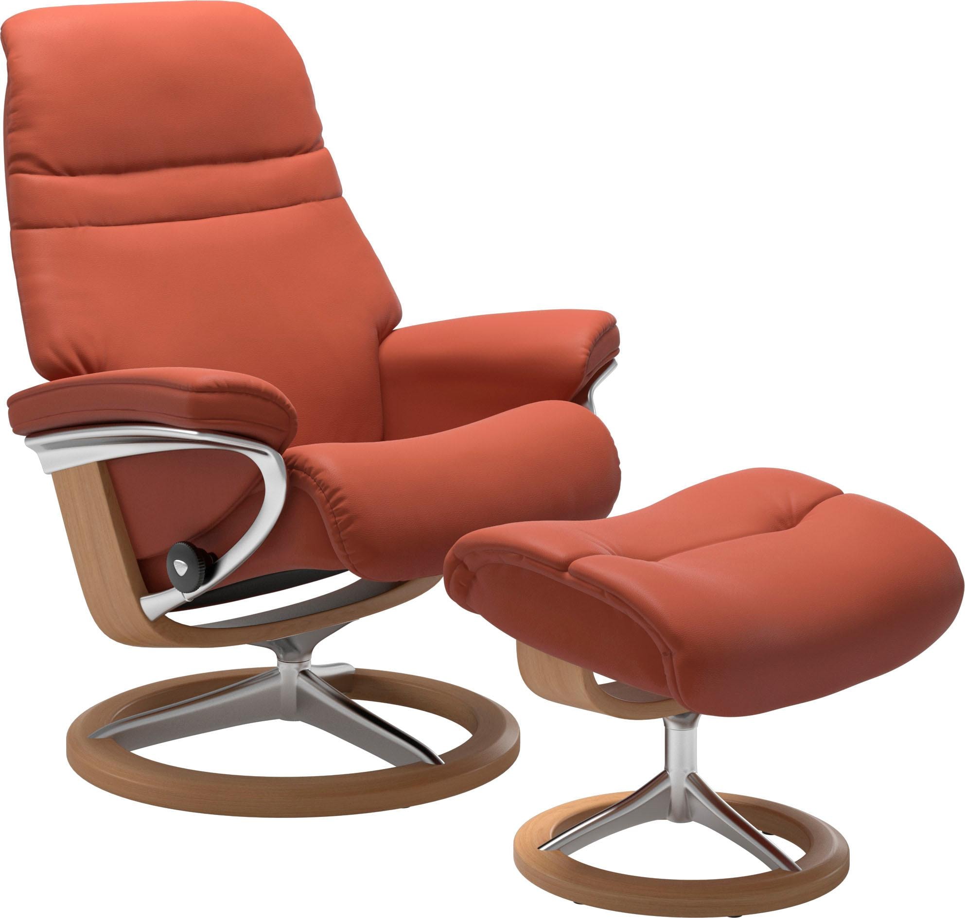 Stressless® Relaxsessel »Sunrise«, (Set, Relaxsessel mit Hocker), mit Signature Base, Größe M, Gestell Eiche