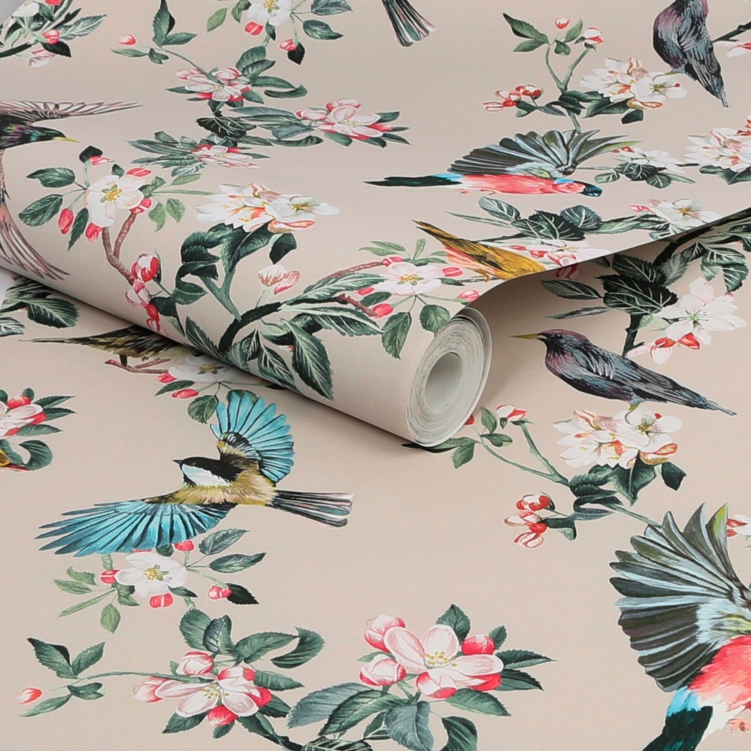 Joules Vliestapete »Handford Garden Birds Antique Crème«, animal print, animal print