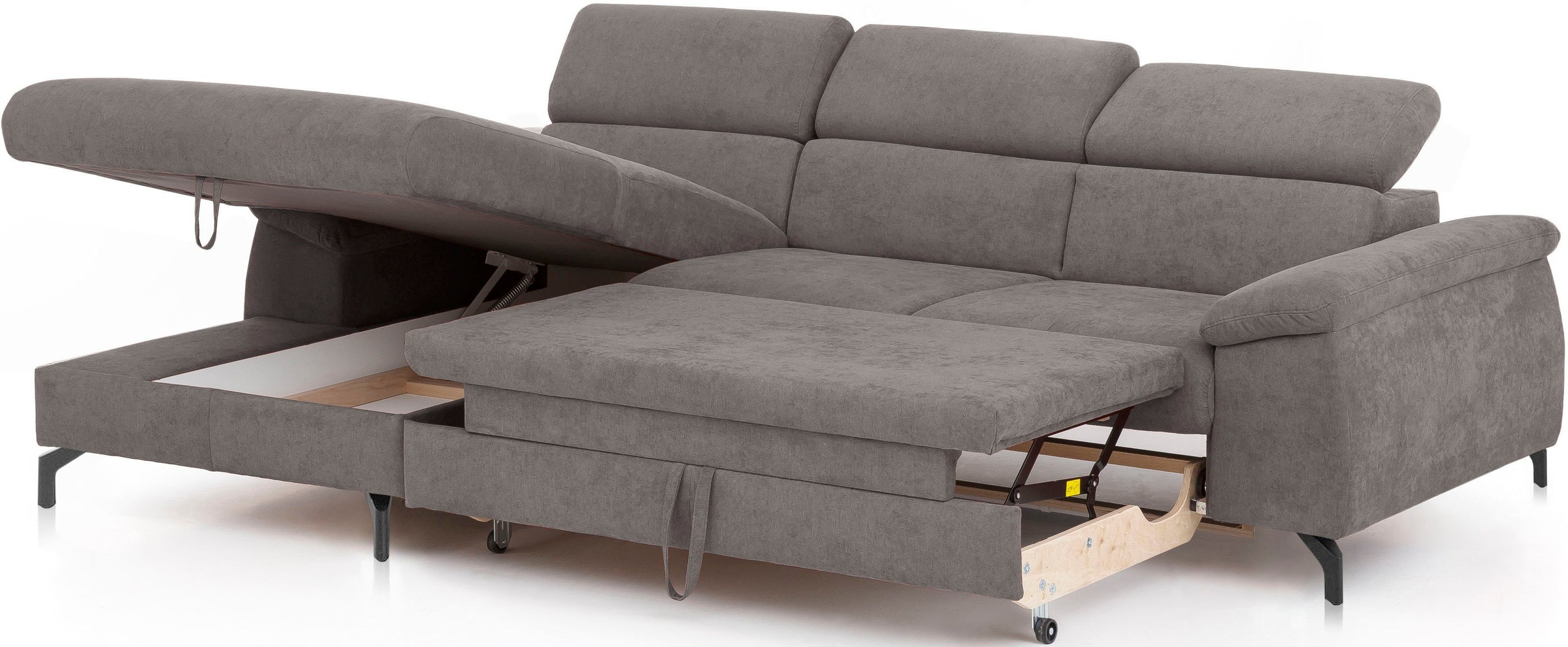 COTTA Polstergarnitur »Komaris«, (Set), Set: bestehend aus Ecksofa und Hocker, frei im Raum stellbar