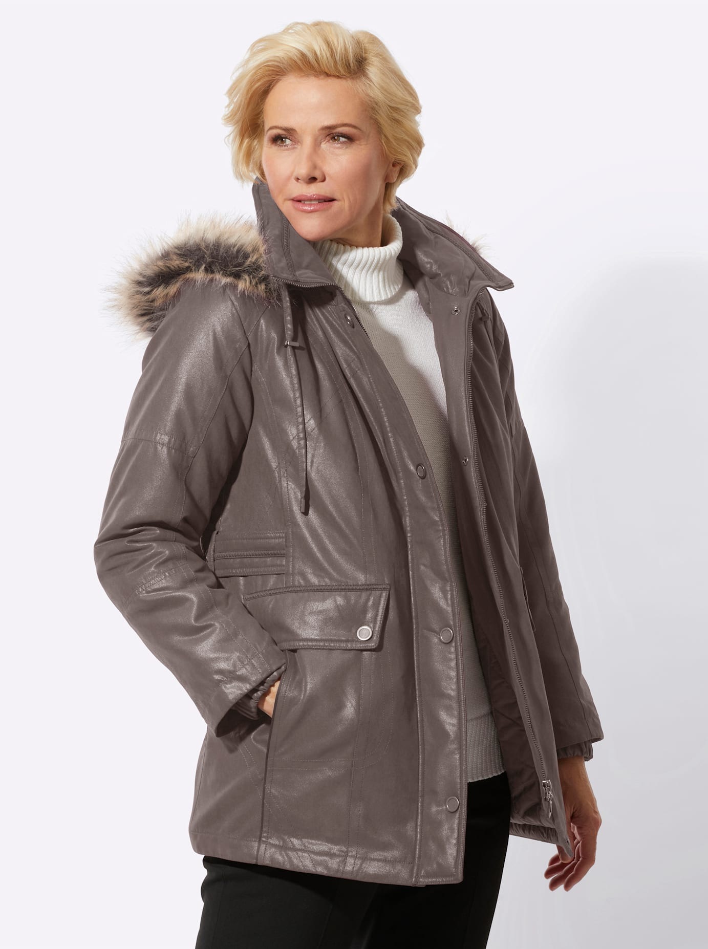 Classic Langjacke, mit Kapuze günstig online kaufen