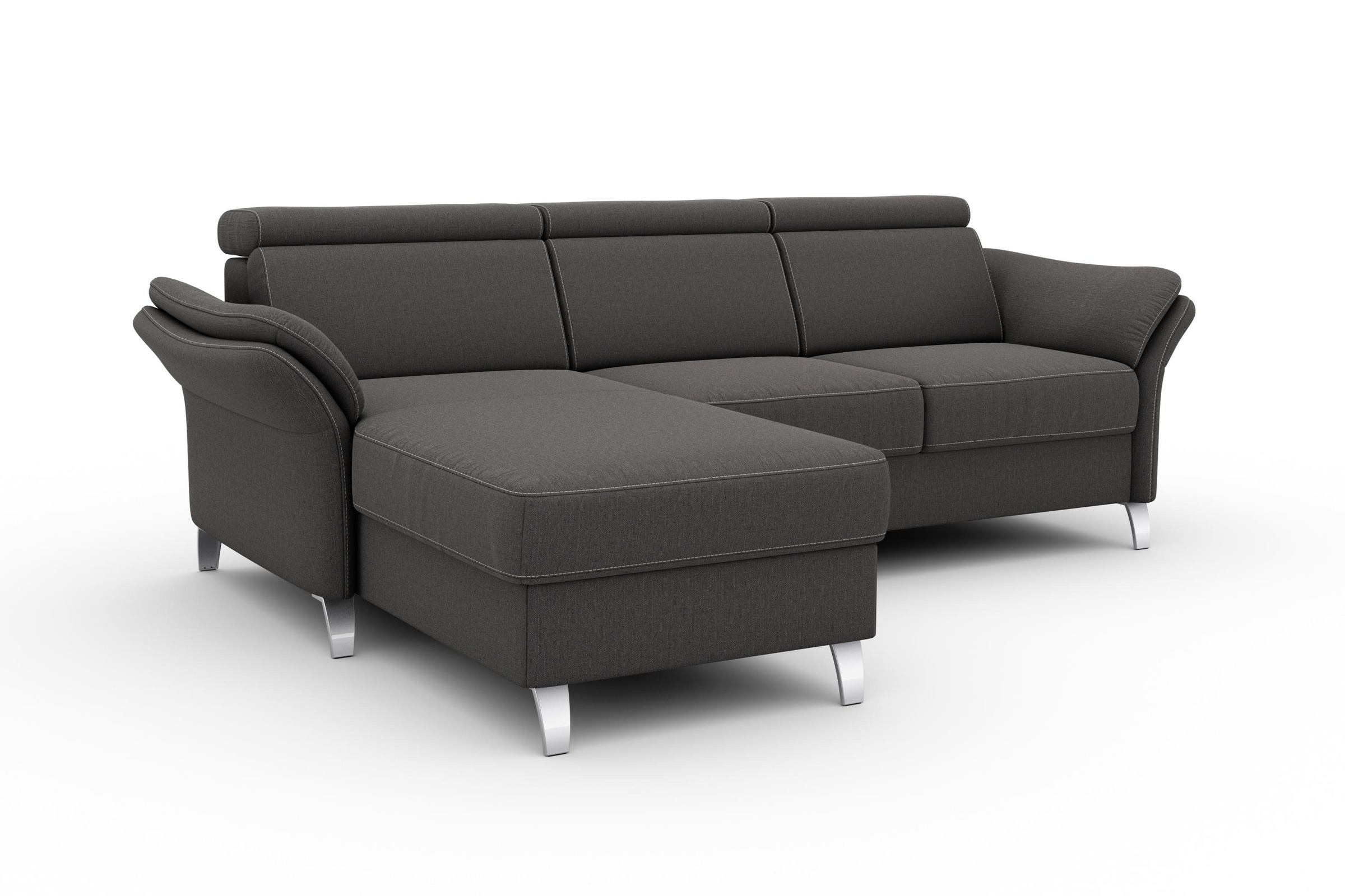 sit&more Ecksofa »Vincenzo L-Form«, inklusive Kopfteilverstellung, wahlweise mit Bettfunktion, Bettkasten