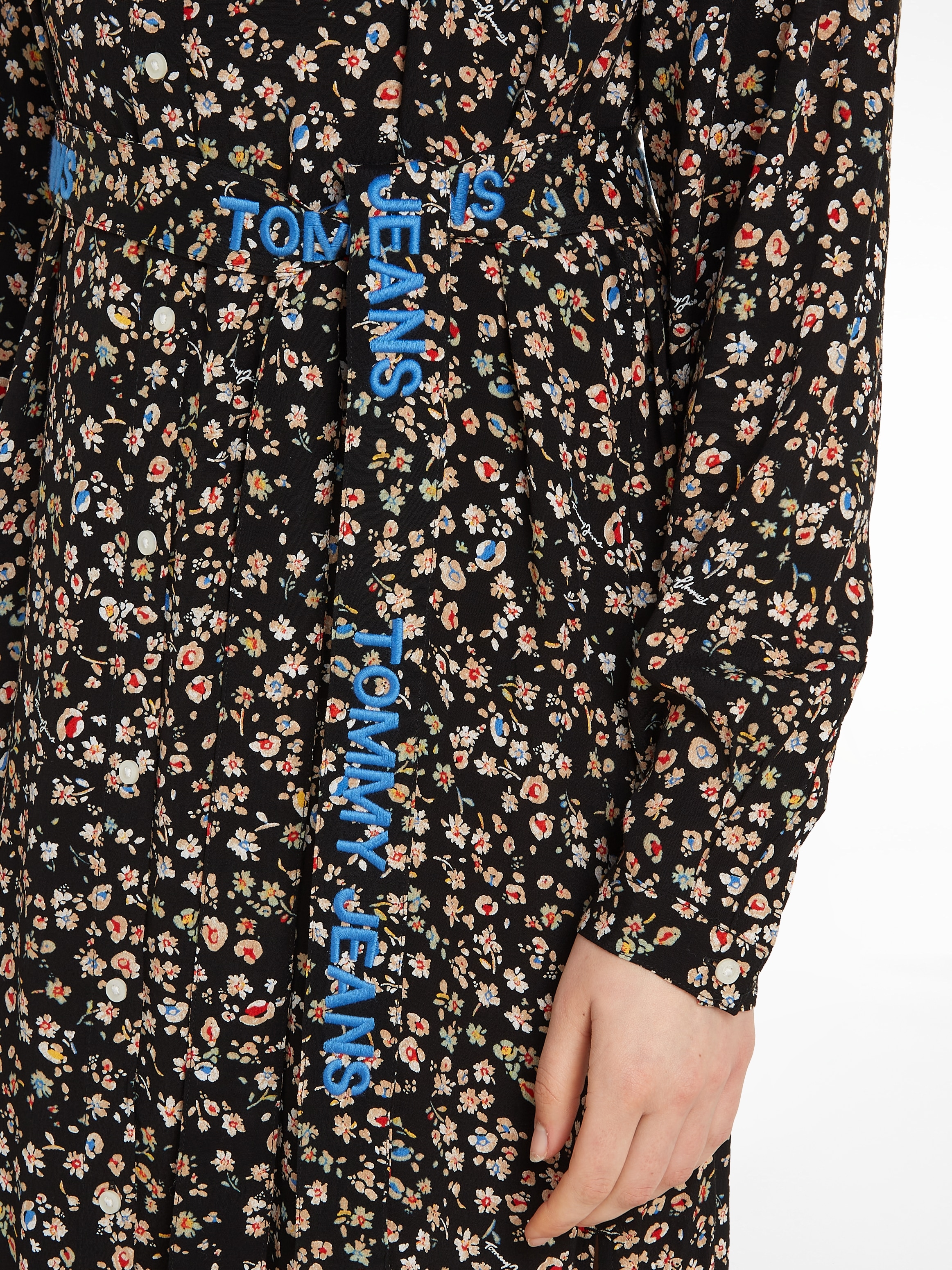 Gürtel mit tlg.), Print DRESS«, kaufen FLORAL »TJW (2 Tommy floralem MIDI & Jeans für Shirtkleid | BAUR BELTED