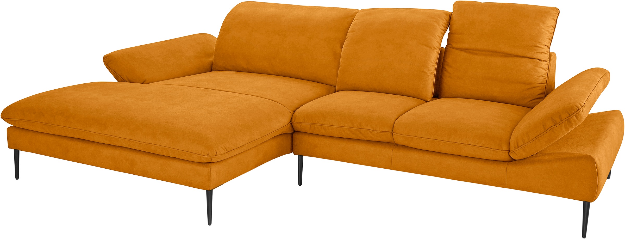 W.SCHILLIG Ecksofa »enjoy&MORE, Designsofa, elegant und bequem, L-Form«, Sitztiefenverstellung, Füße schwarz pulverbeschichtet, Breite 310 cm