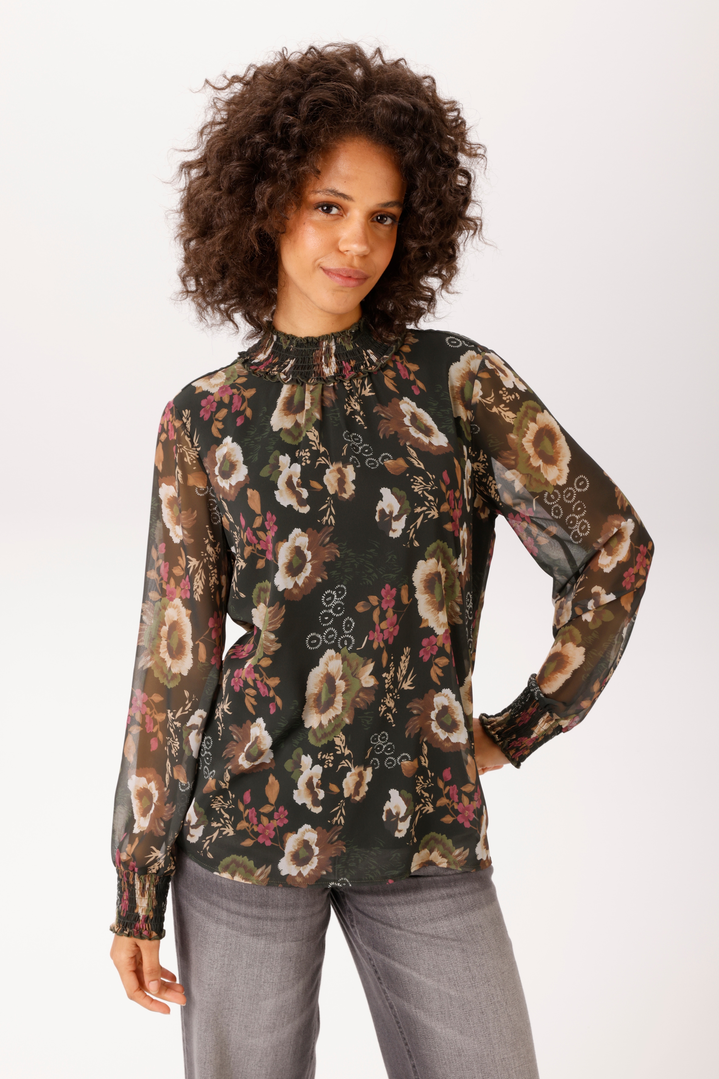 Aniston CASUAL Schlupfbluse mit fantasievollem Blumendruck - NEUE KOLLEKTION