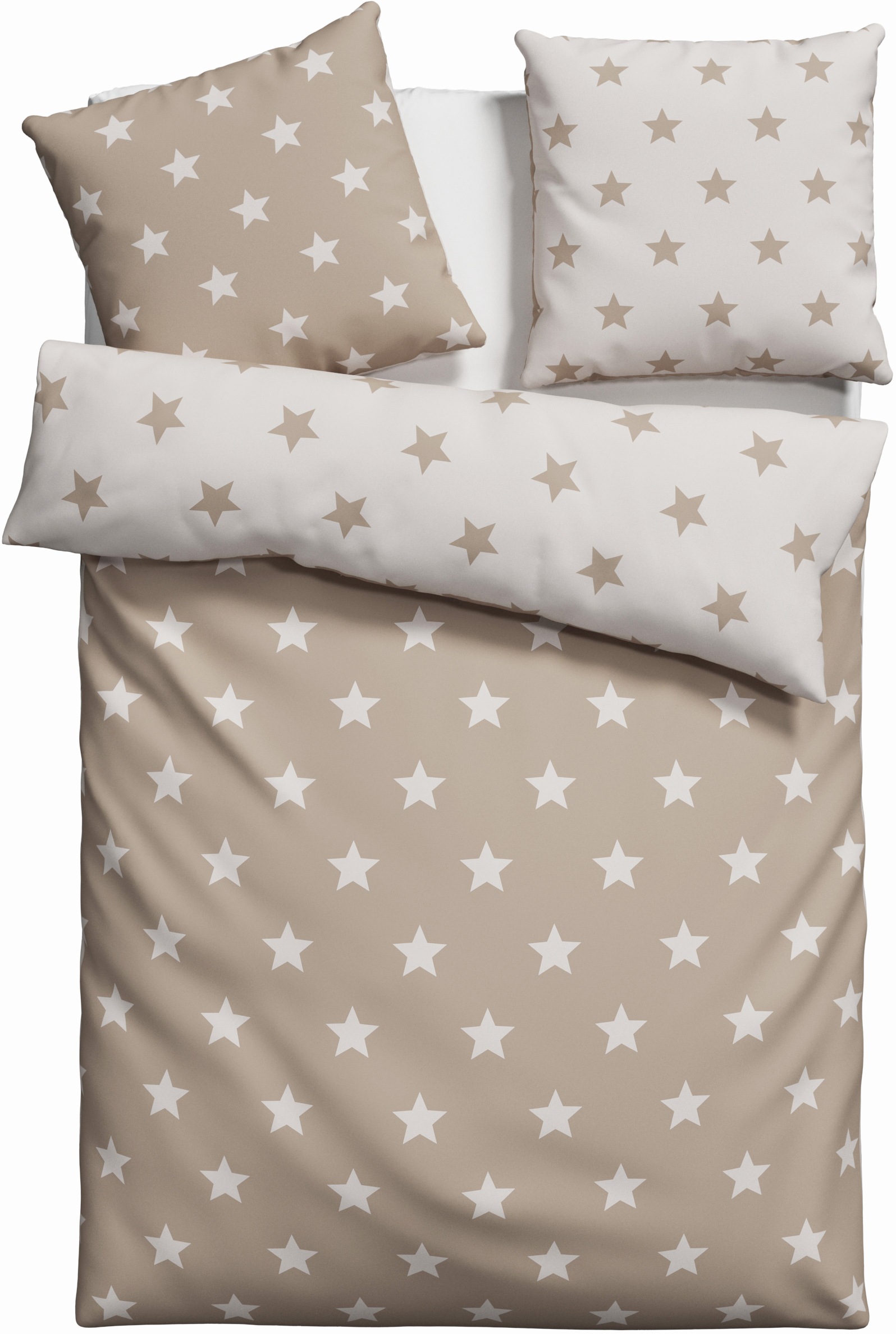 my home Wendebettwäsche "STELLA" 2 Stk. tlg. Bettwäsche mit Sternen, Weihna günstig online kaufen
