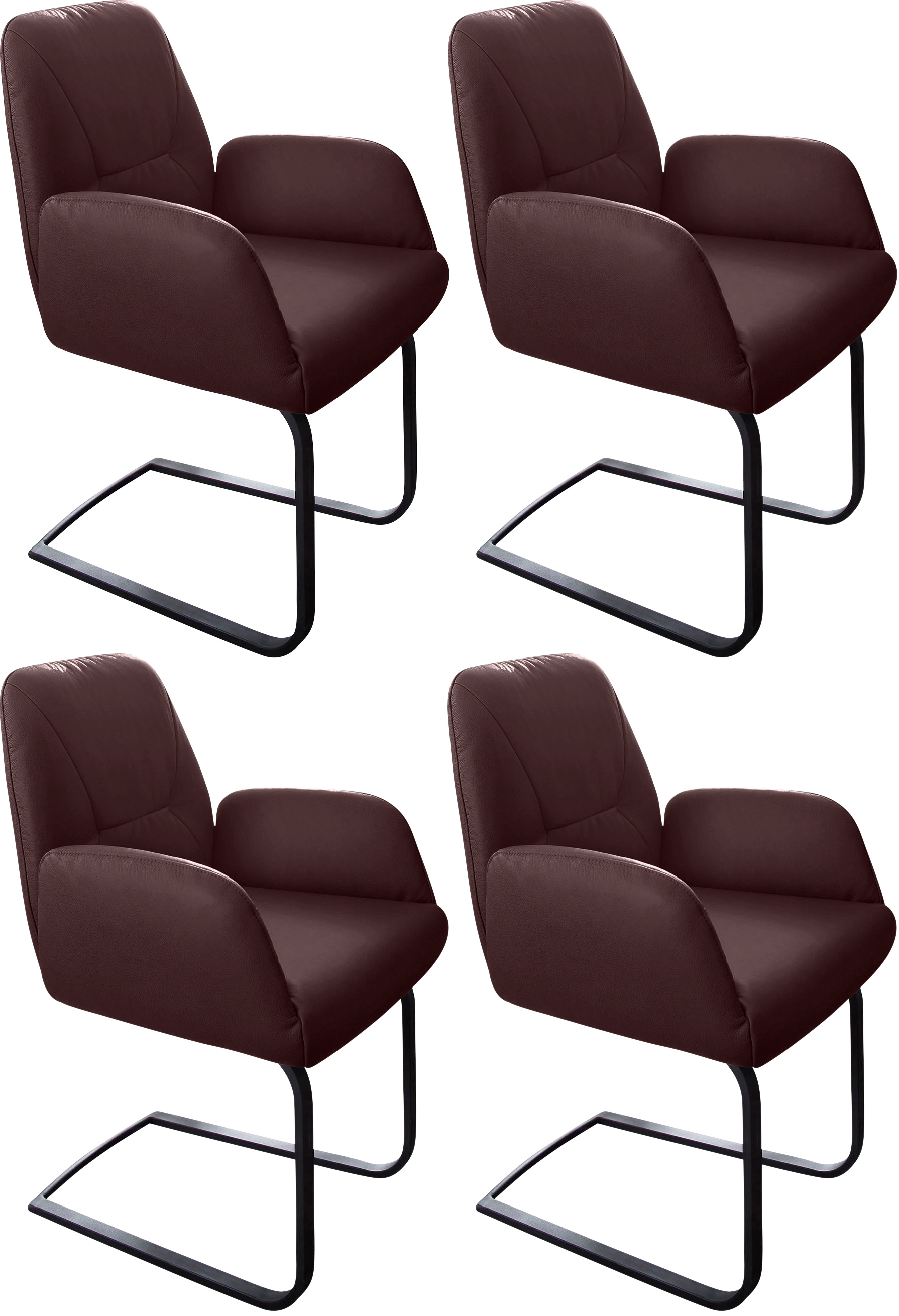 W.SCHILLIG Freischwinger "ole" (Set) 4 Stk.2er- oder 4er-Set, Gestell in Schwarz pulverbeschichtet