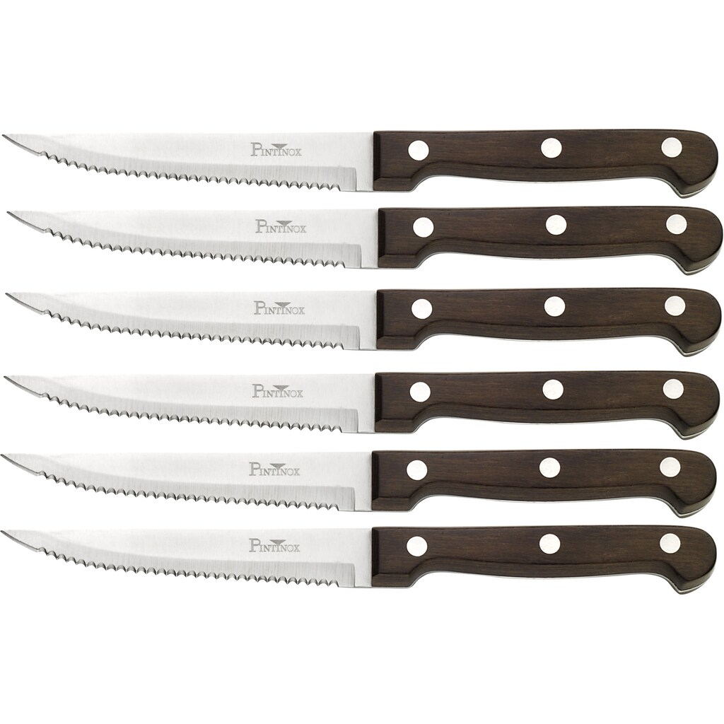 PINTINOX Steakmesser »P.Wood«, (Set, 6 tlg.)