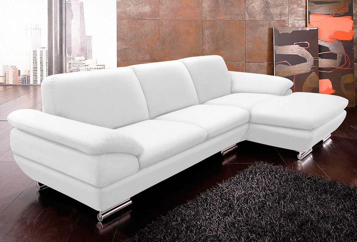 CALIA ITALIA Kampinė sofa »Glamour italienisches Designsofa puikus Sitzkomfort zum Entspannen« su puikus Lederbezug ir Designfuß L-Form