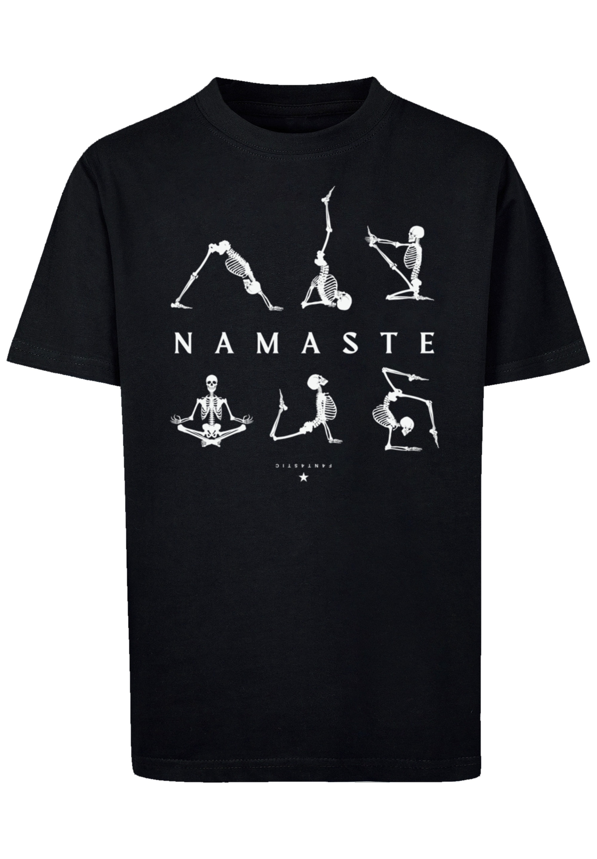 F4NT4STIC T-Shirt | bestellen Halloween«, Print Yoga Skelett »Namaste BAUR