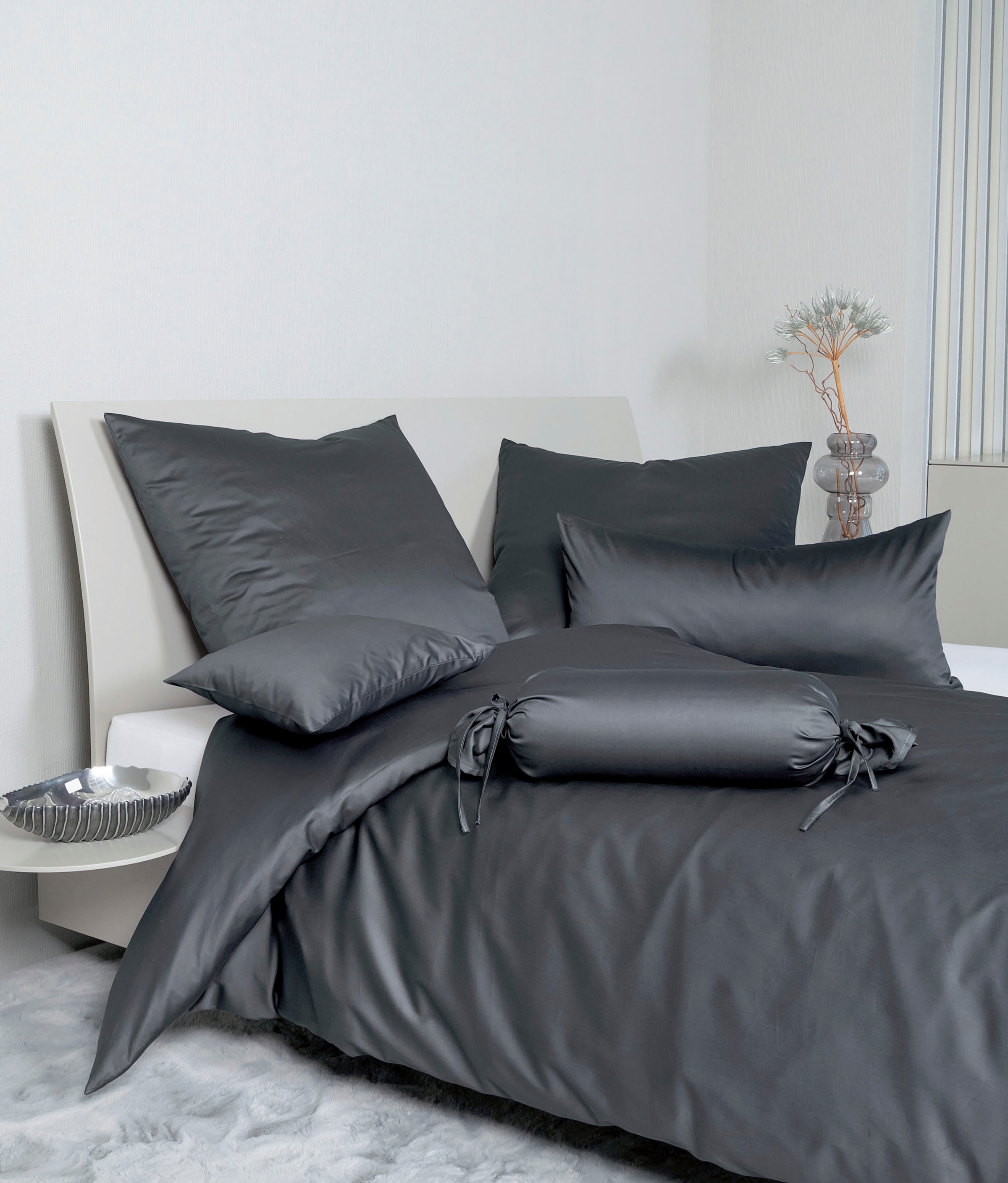 Janine Bettwäsche "Colors" 2 Stk. feinfädige uni Bettwäsche für alle Jahres günstig online kaufen