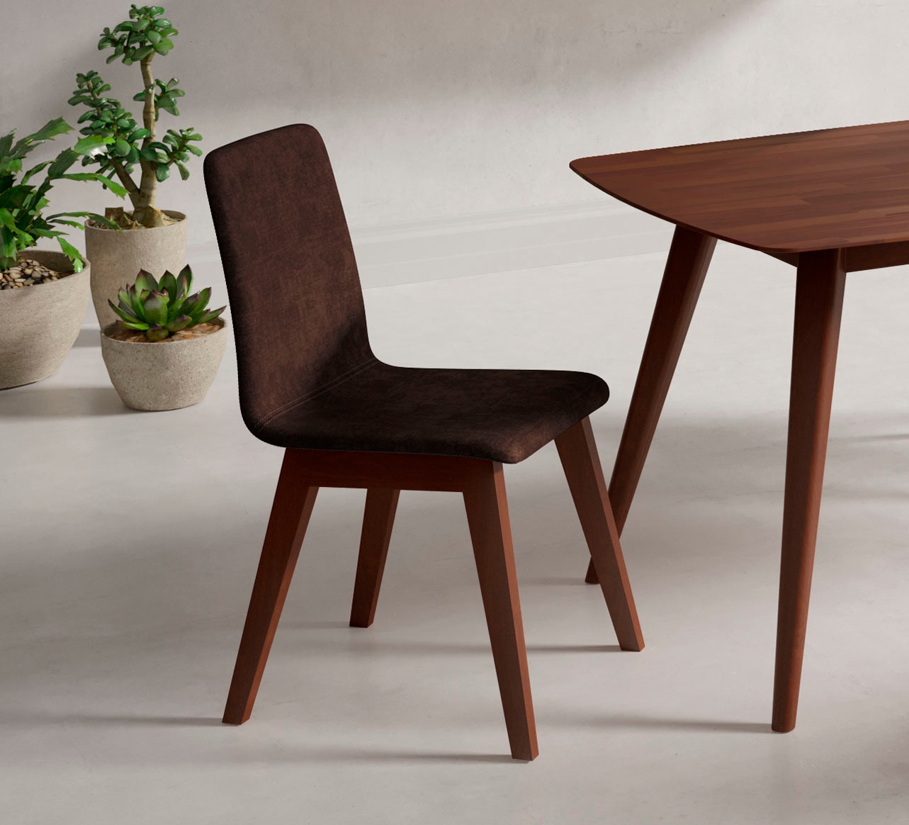 Stuhl INOSIGN, B:47cm H:88cm T:56cm, braun, Polyester, Esszimmer, Stühle, "Sandy", mit verschiedenen Stuhlbeinfarben und Farbvarianten, Sitzhöhe 47 cm