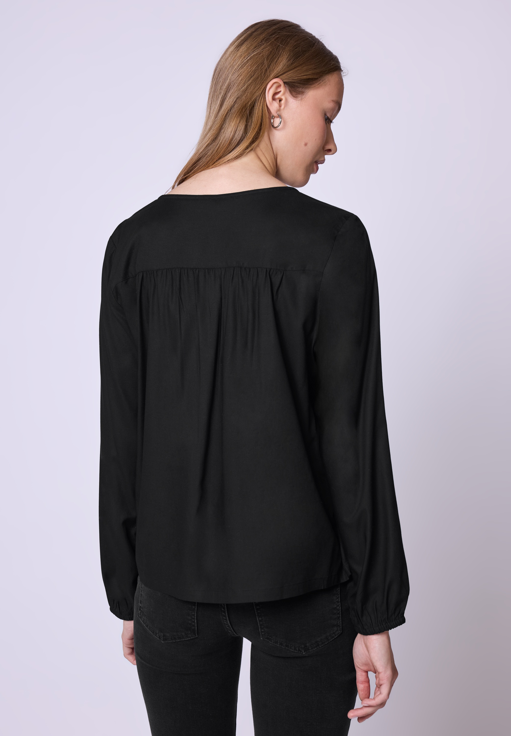 STREET ONE STUDIO Langarmbluse in Unifarbe