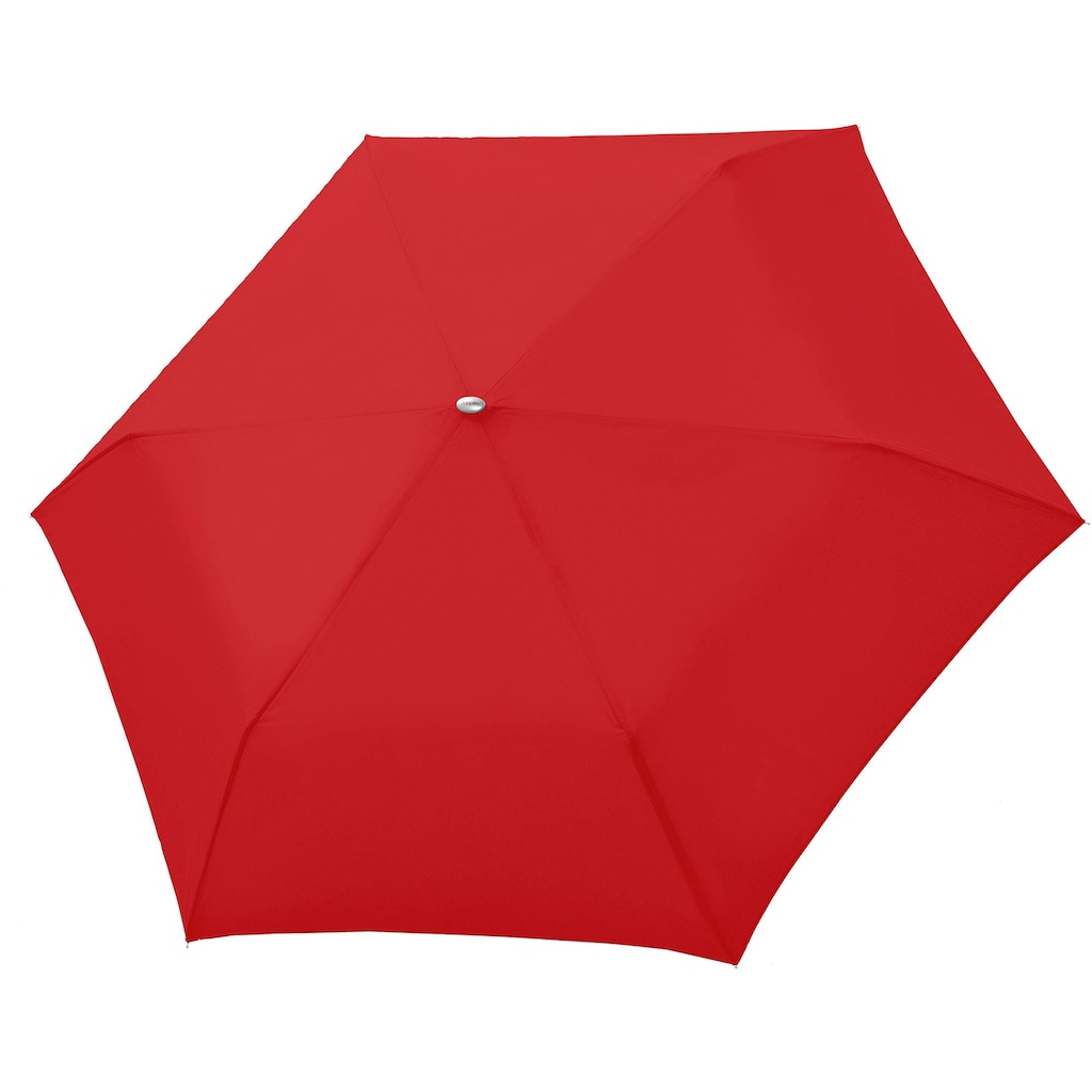 Damenmode Accessoires doppler® Taschenregenschirm »Carbonsteel Mini Slim uni, Red« rot