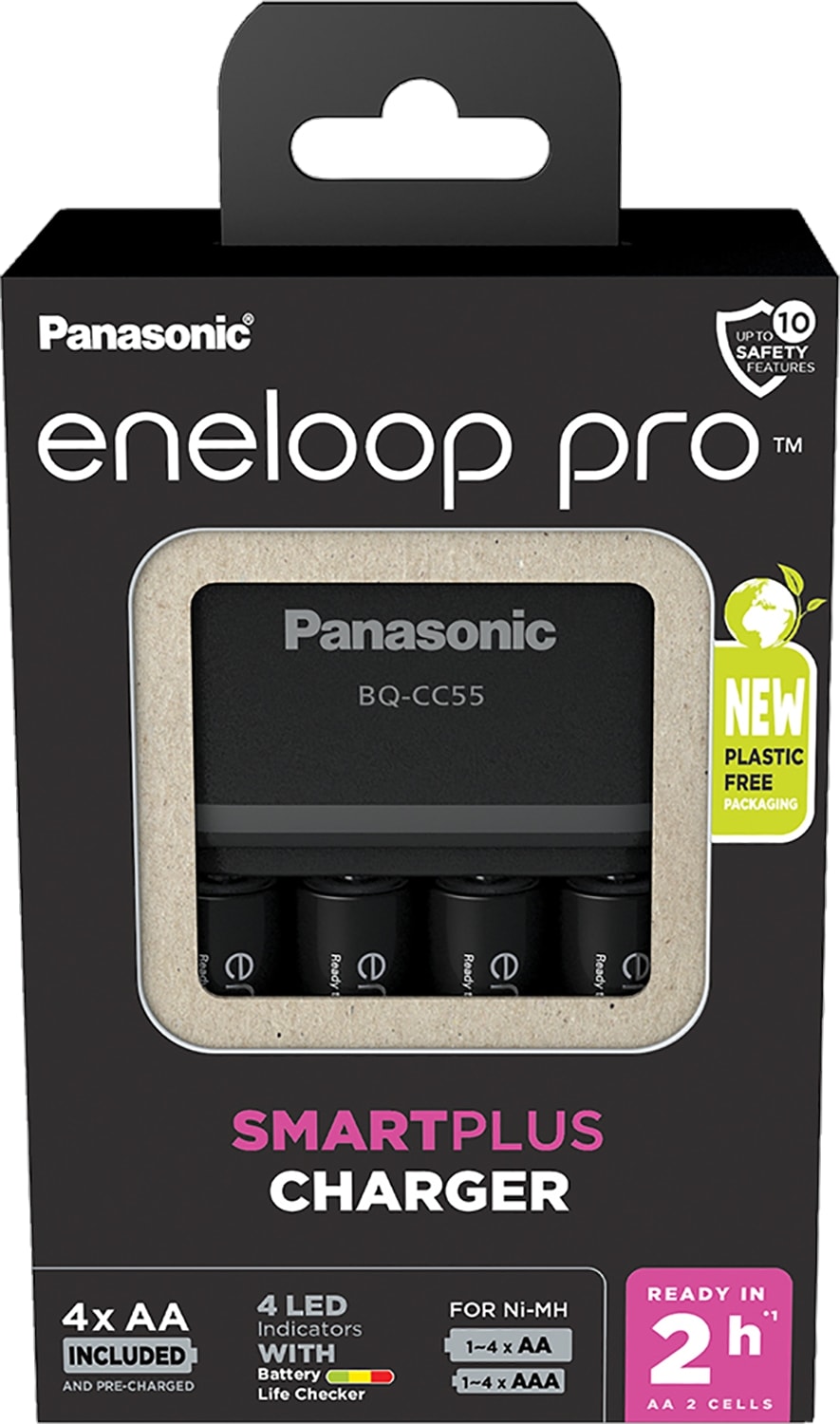 Batterie-Ladegerät »Eneloop Pro BQ CC55 Mignon AA/Micro AAA«, (NiMH Akku Ladegerät, 1...