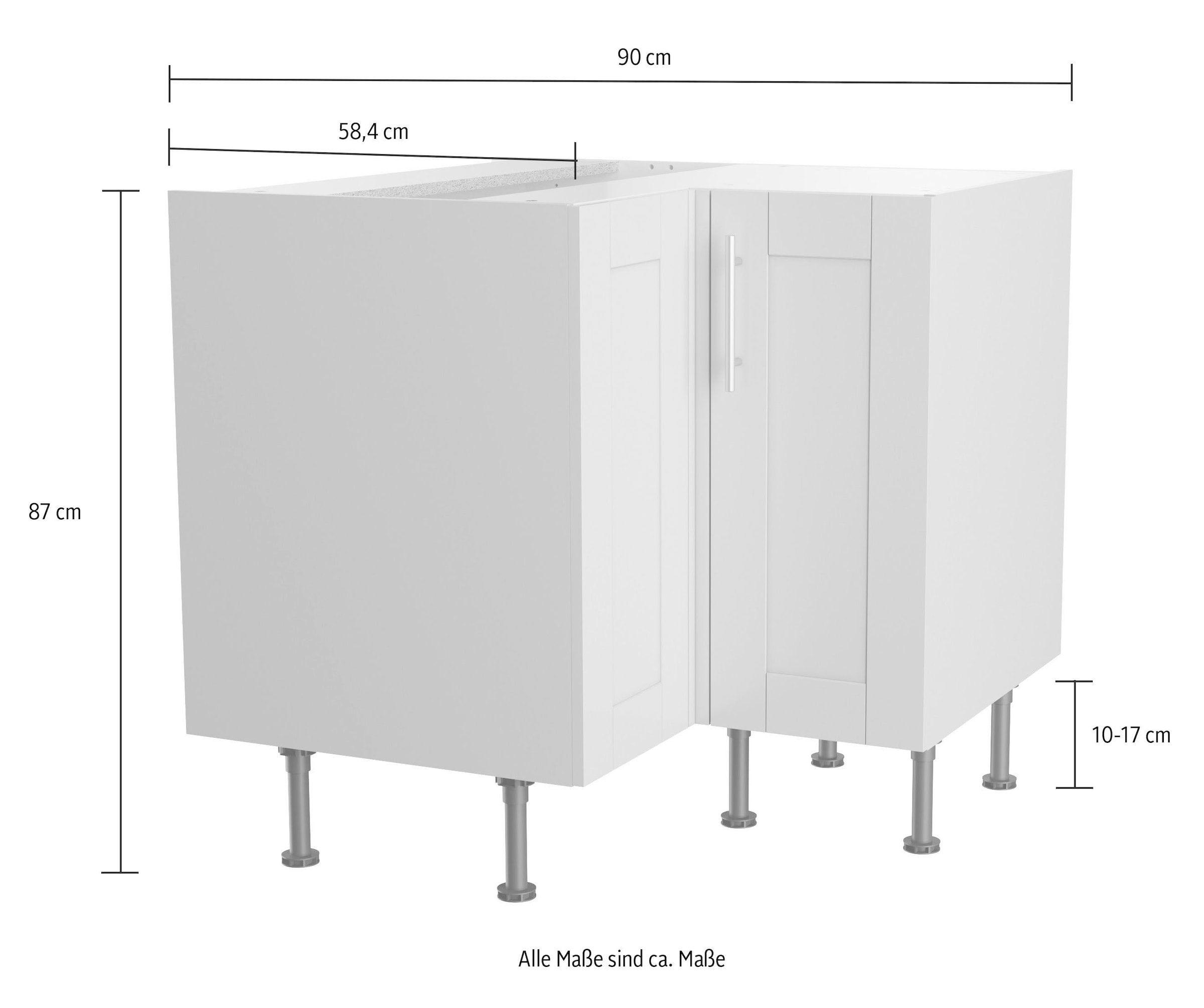 OPTIFIT Eckunterschrank »Ahus«, Breite 90 x 90 cm