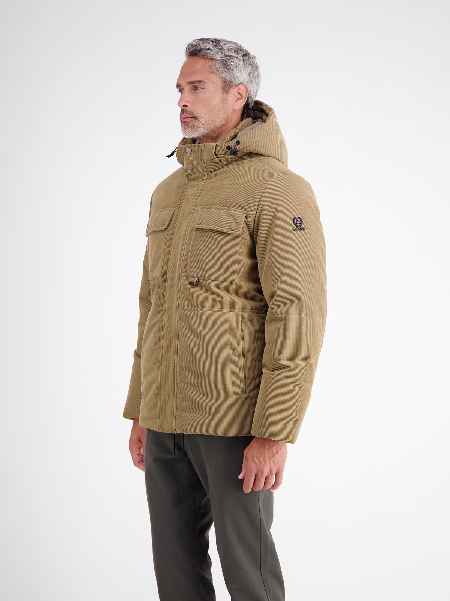 LERROS Outdoorjacke »Funktionsjacke aus wind und wasserabweisendem Kordgewebe« mit Kapuze