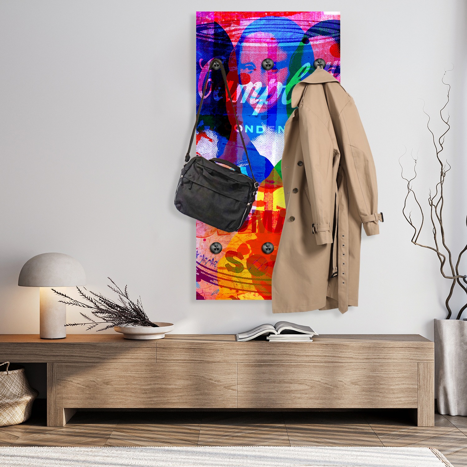 queence Wandgarderobe "Mona Lisa Abstrakt Collage" 1 Stk. tlg. Wandpaneel a günstig online kaufen