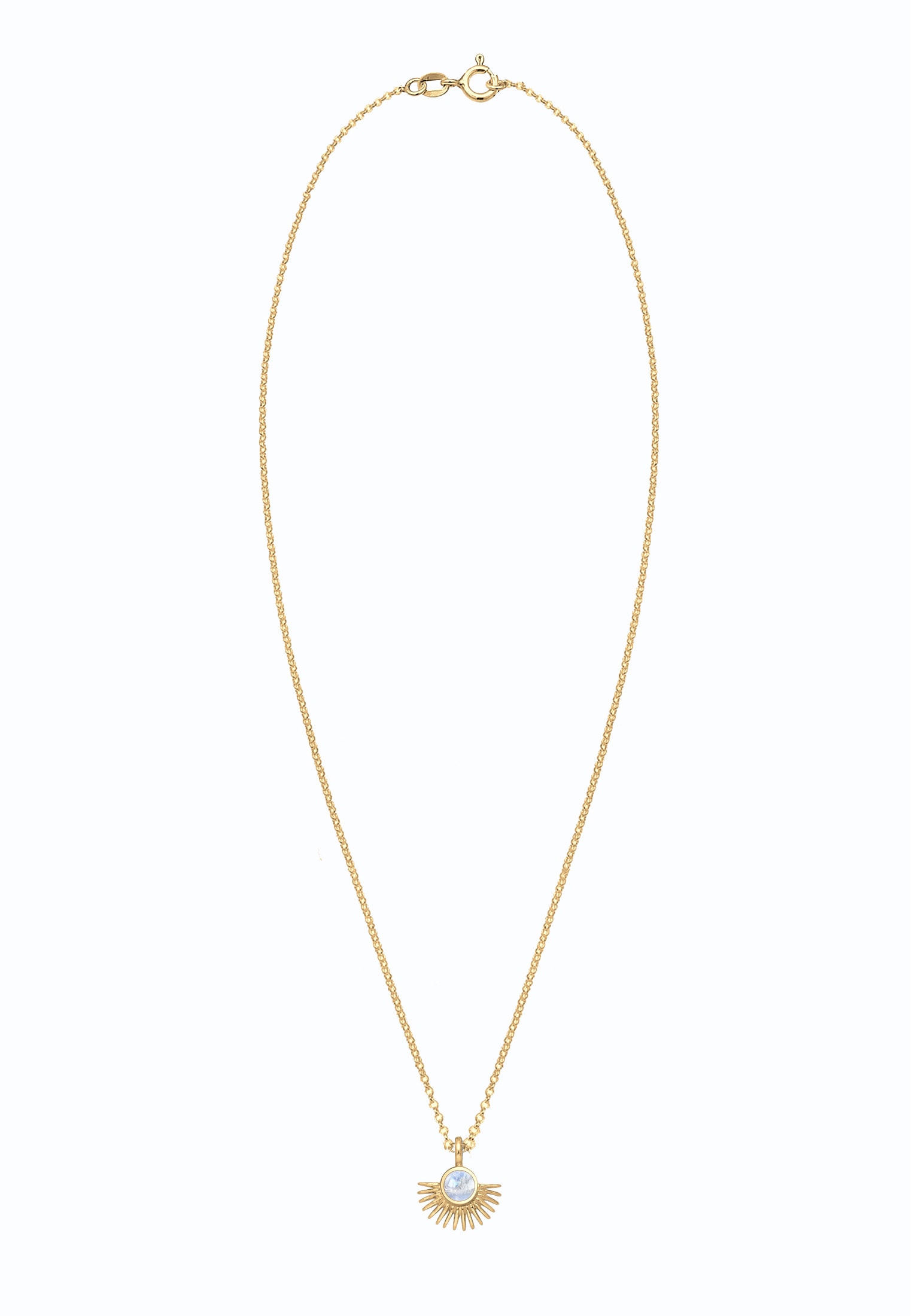 Elli Collierkettchen »Sonne Mondstein Weiß 925 Sterling Silber«