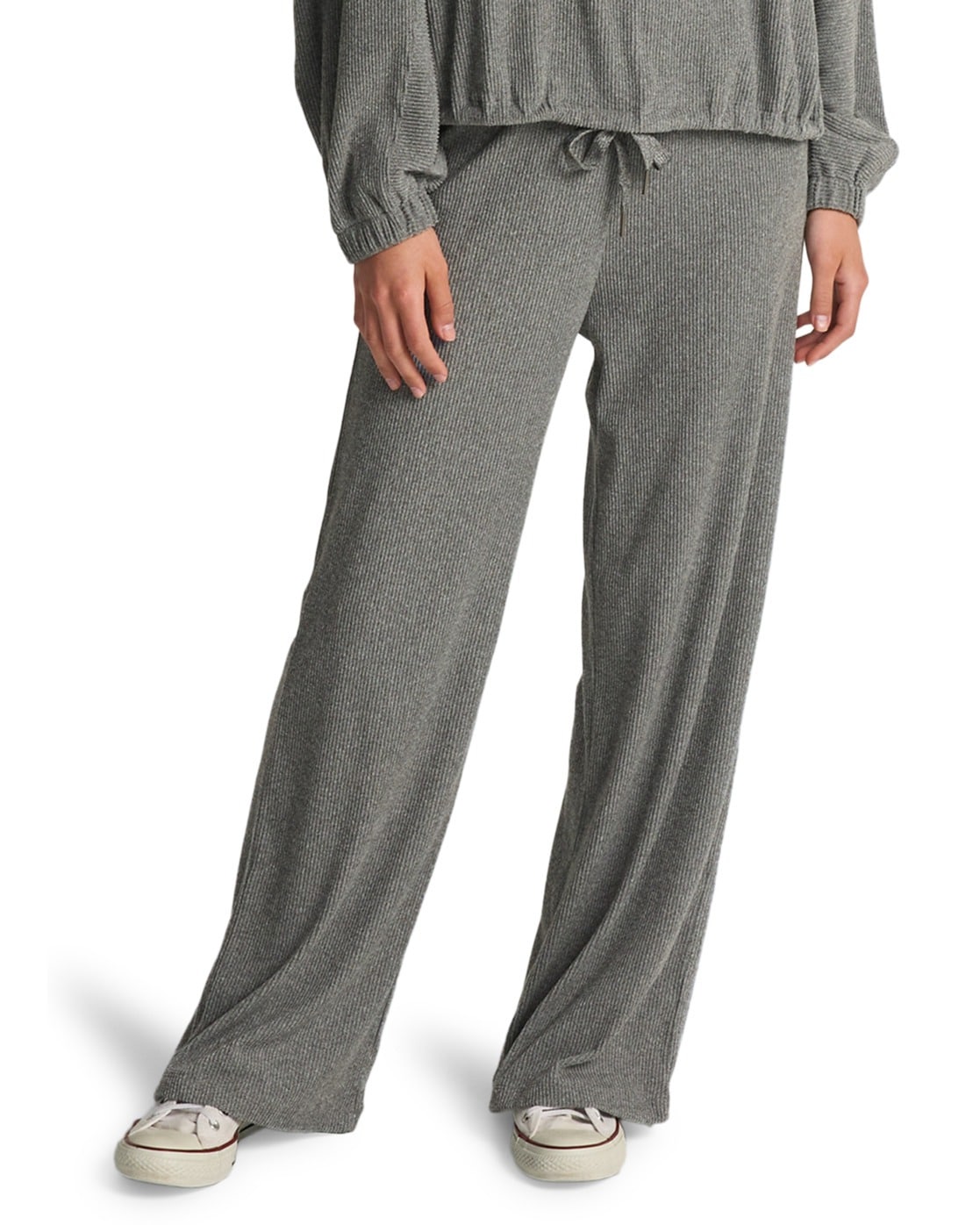 Stoffhose BILLABONG "Keep It Straight", Damen, Gr. L, grau heather, Obermaterial: 95% Microfaser, 5% Elasthan;, Hosen Stoffhose