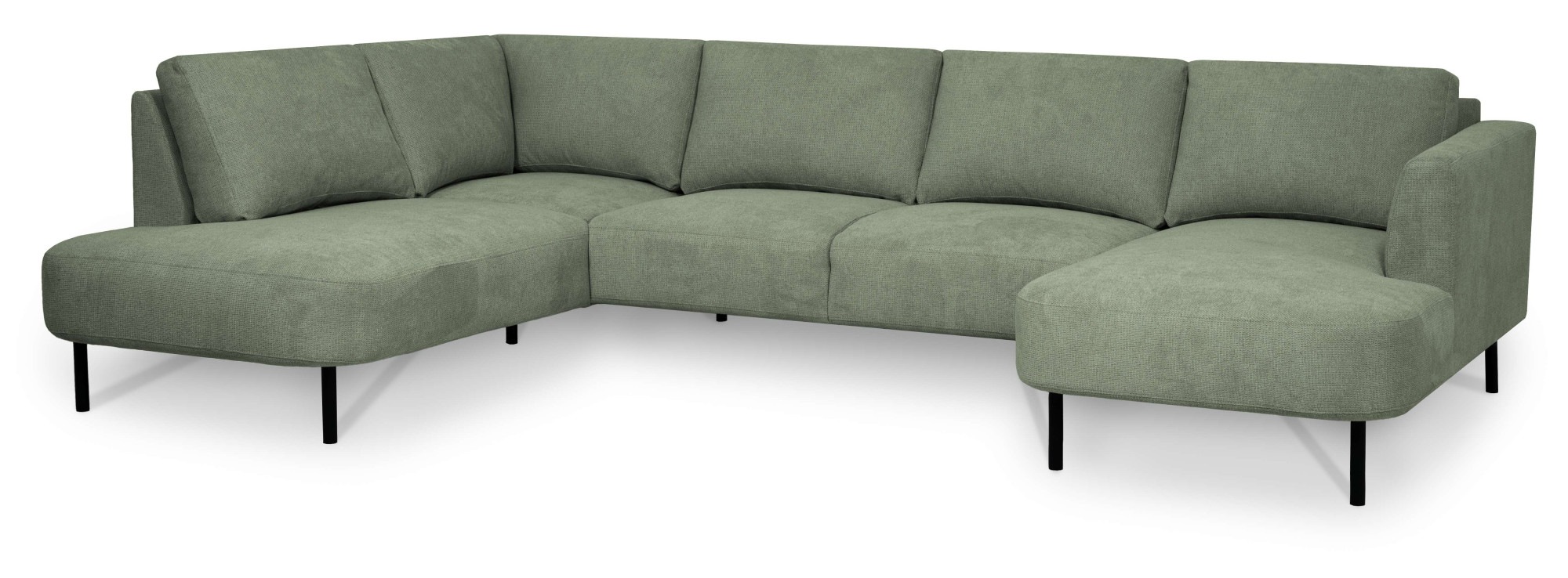 Places of Style Wohnlandschaft »Cesola«, in weichem Chenille-Stoff, Breite 327 cm, mit schwarzen Metallfüßen