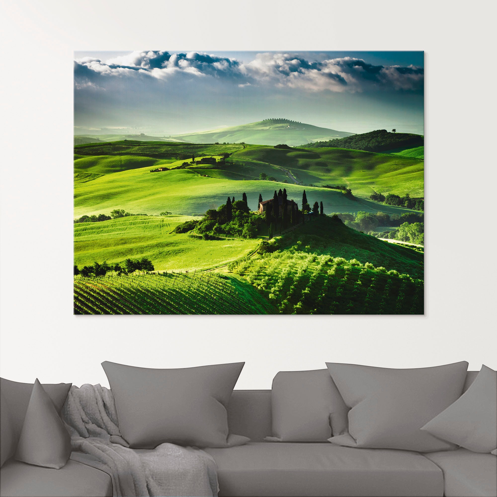 Artland Glasbild "Sonnenaufgang über einer Olivenfarm" Felder 1 Stk. tlg. i günstig online kaufen