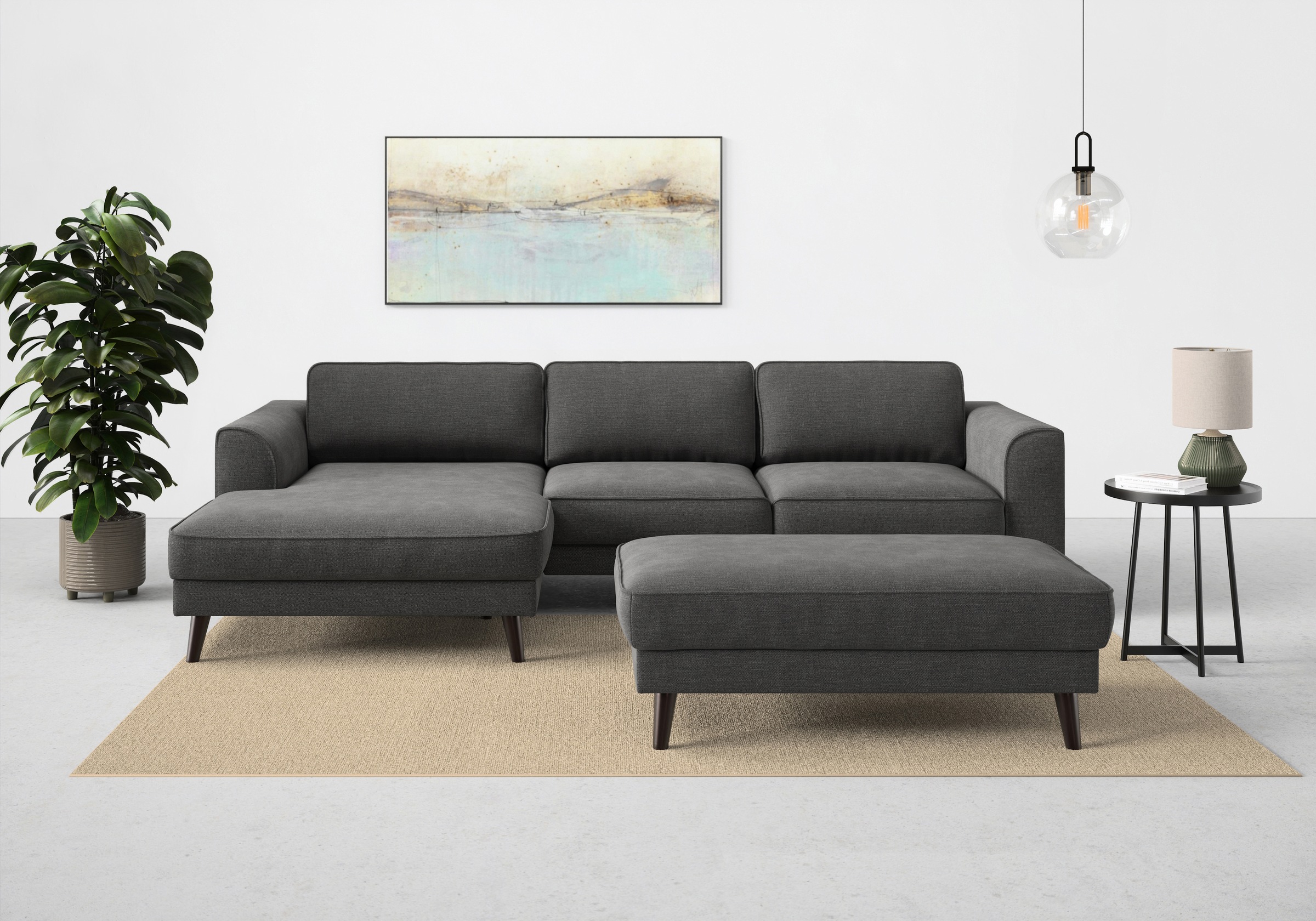 TRENDMANUFAKTUR Ecksofa »Lumber Jack, elegantes Designsofa, zeitlos modern, hoher Sitzkomfort«, wahlweise mit Bettfunktion u. Bettkasten, L-Form