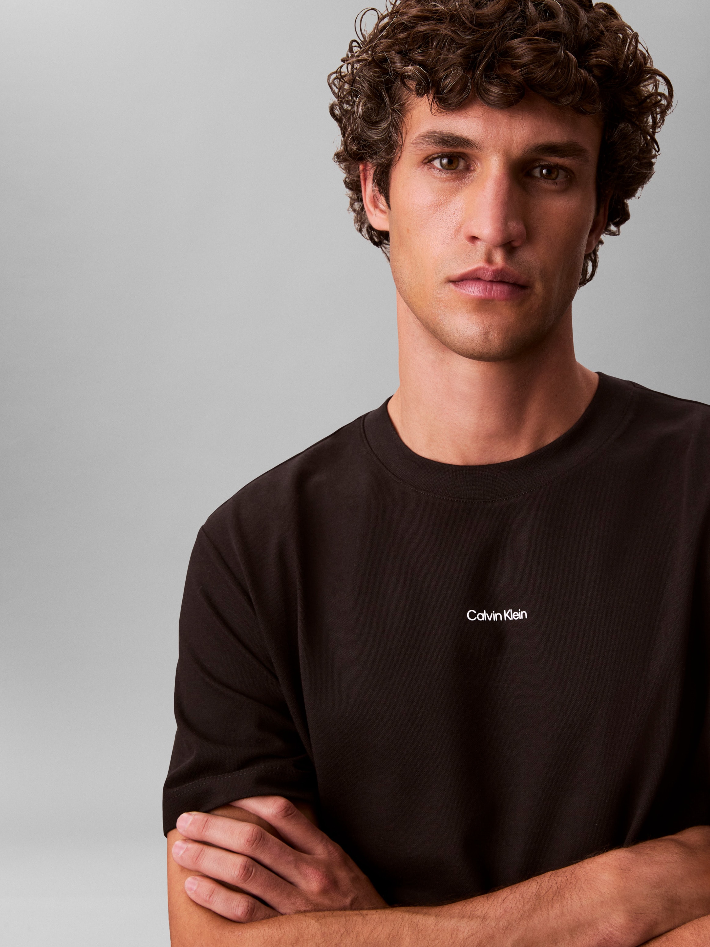 Calvin Klein T-Shirt »SS STRETCH PIQUE NANO EASY TEE« Mit Rundhalsausschnitt