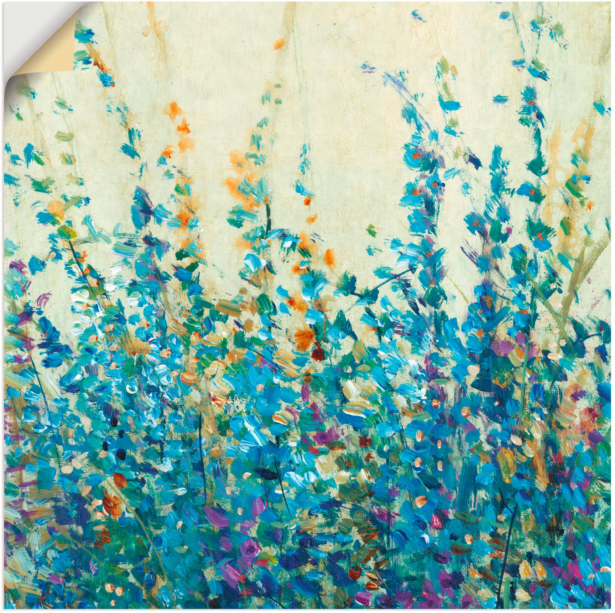 (1 Wandbild in | als kaufen BAUR Poster oder Blumenwiese, Leinwandbild, St.), Alubild, Wandaufkleber Artland »Blautöne versch. Größen II«,