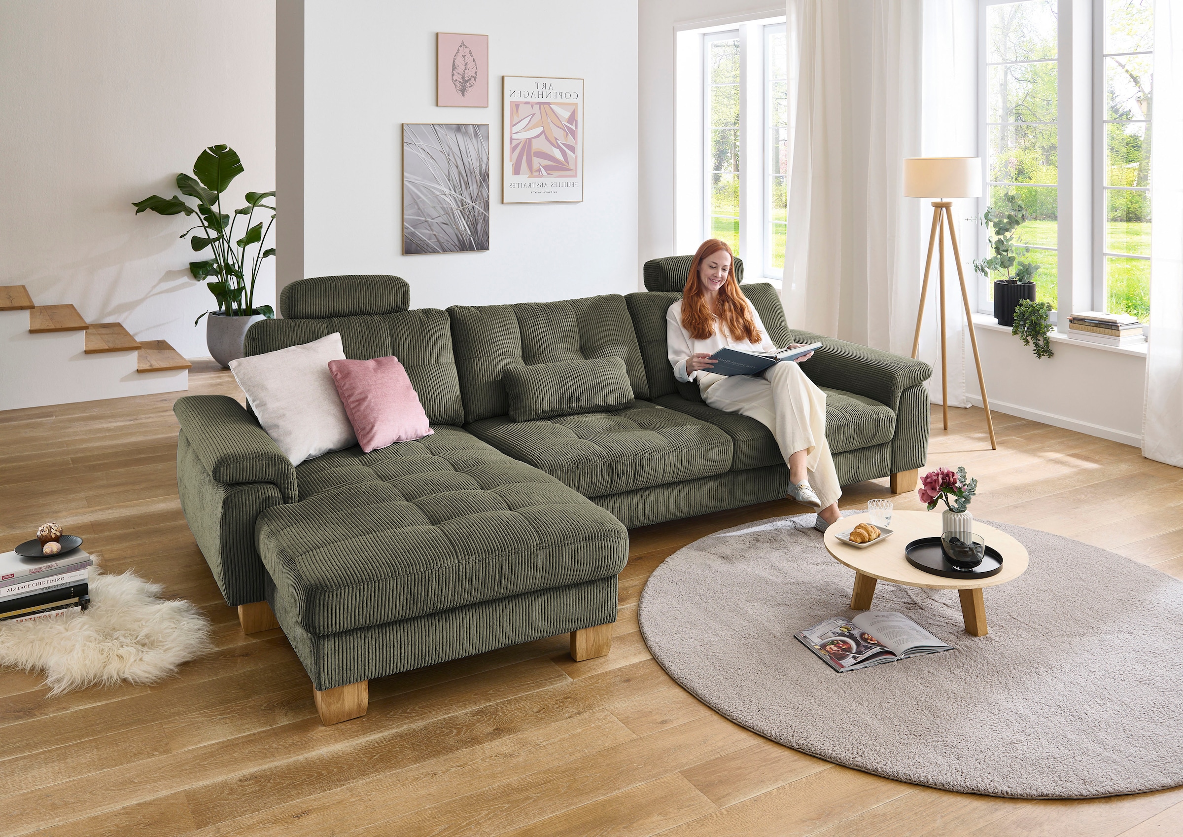 Die PlanBar Ecksofa "PP-LA19101 L-Form, Breite 316 cm" wahlweise mit Bettfu günstig online kaufen