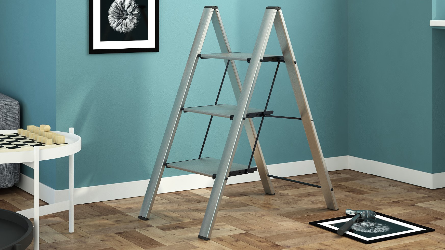 Bischof Colombo Trittleiter "Leonardo Black 1" 2-stufig, Tragkraft 150 kg, günstig online kaufen