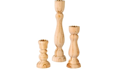 Schneider Kerzenhalter »Ricco«, (Set, 3 St.), aus Holz, Höhe ca. 11 cm + 17 cm + 25 cm kaufen