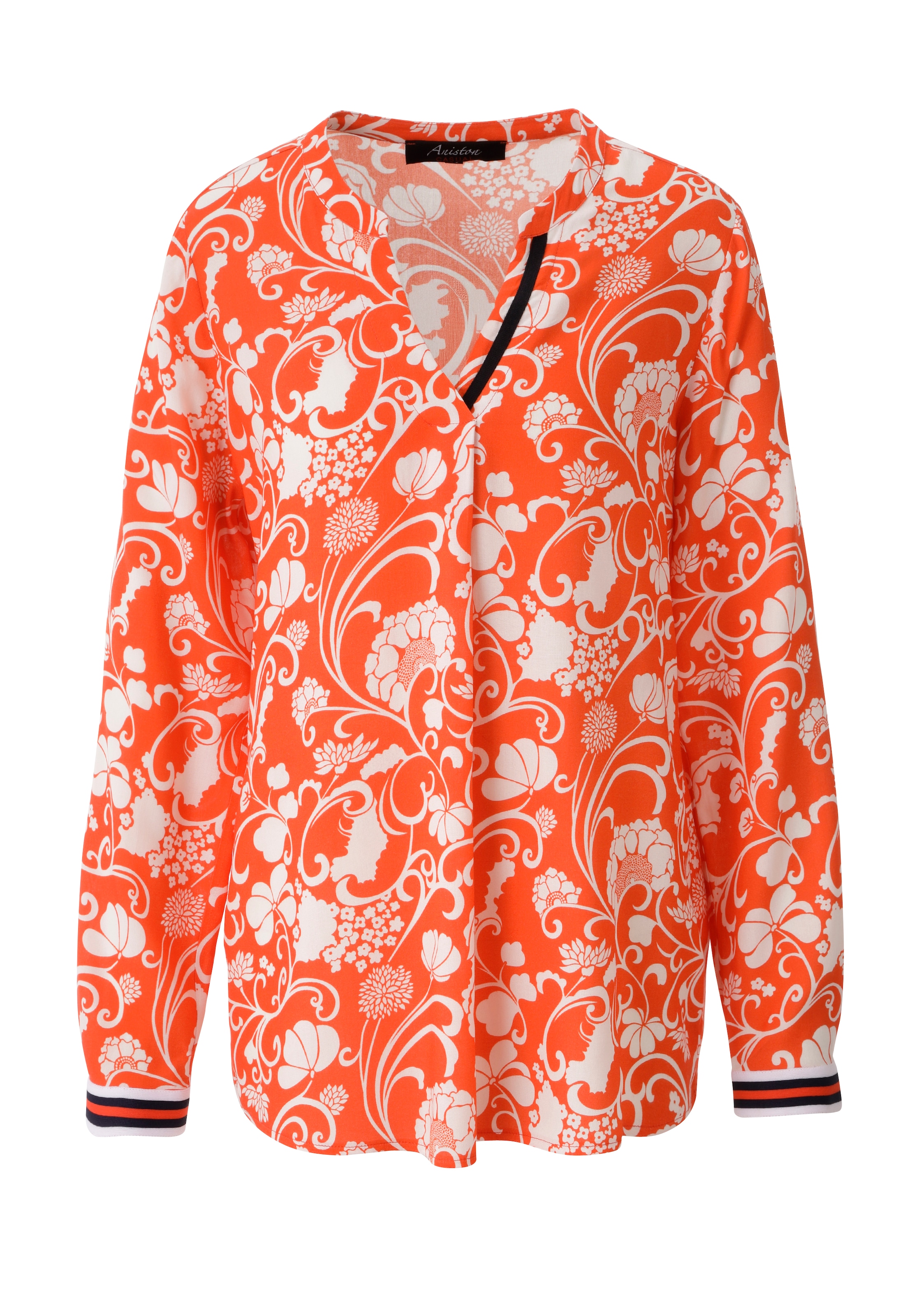 Aniston CASUAL Schlupfbluse mit fantasievollem, grafischen Blumendruck - NE günstig online kaufen