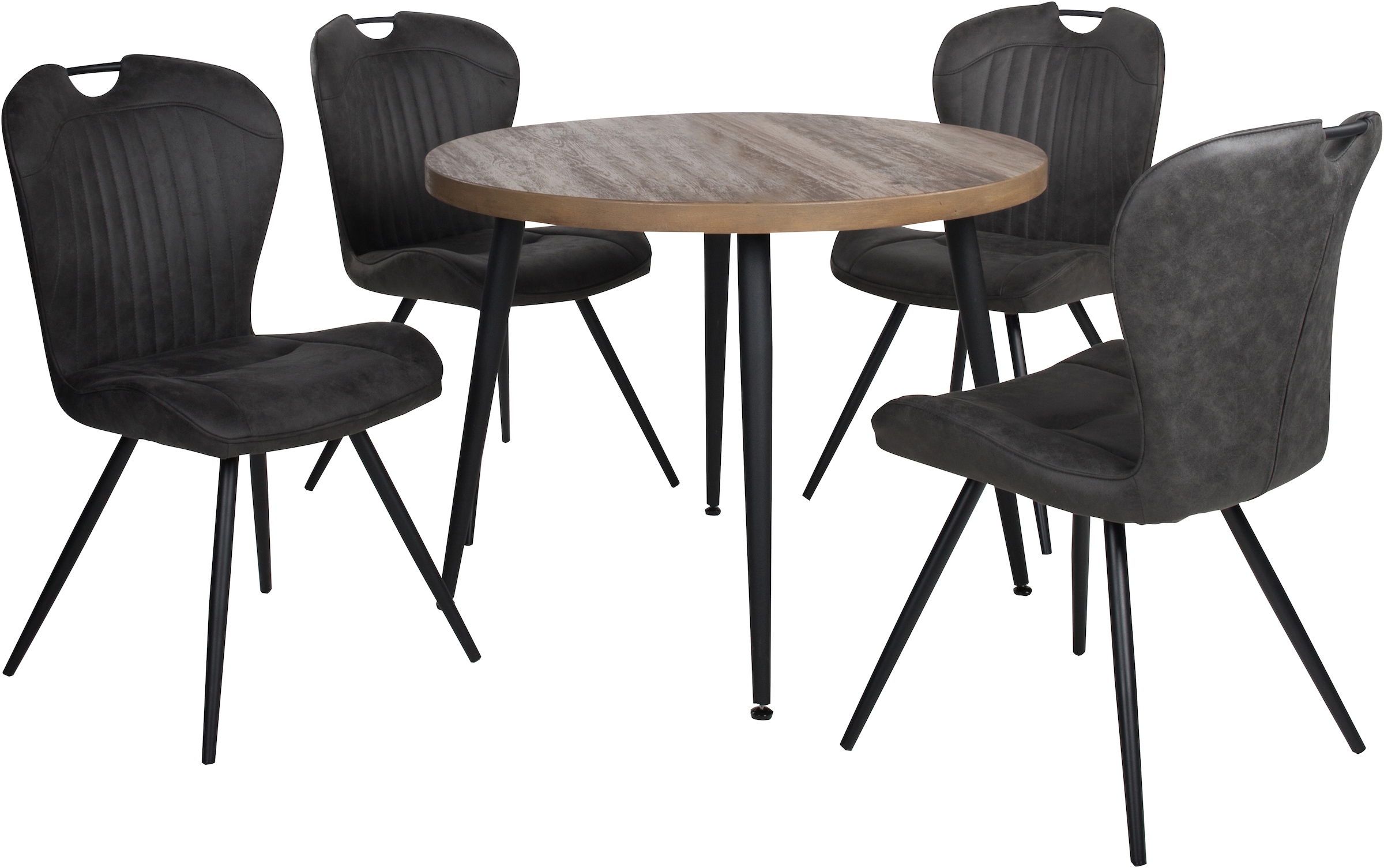 Duo Collection Essgruppe »Esszimmergruppe Marla & Zoe«, (Set, 5 tlg., 5-tlg.), Ø 100 cm, massives Metallgestell, bis 100 kg belastbar