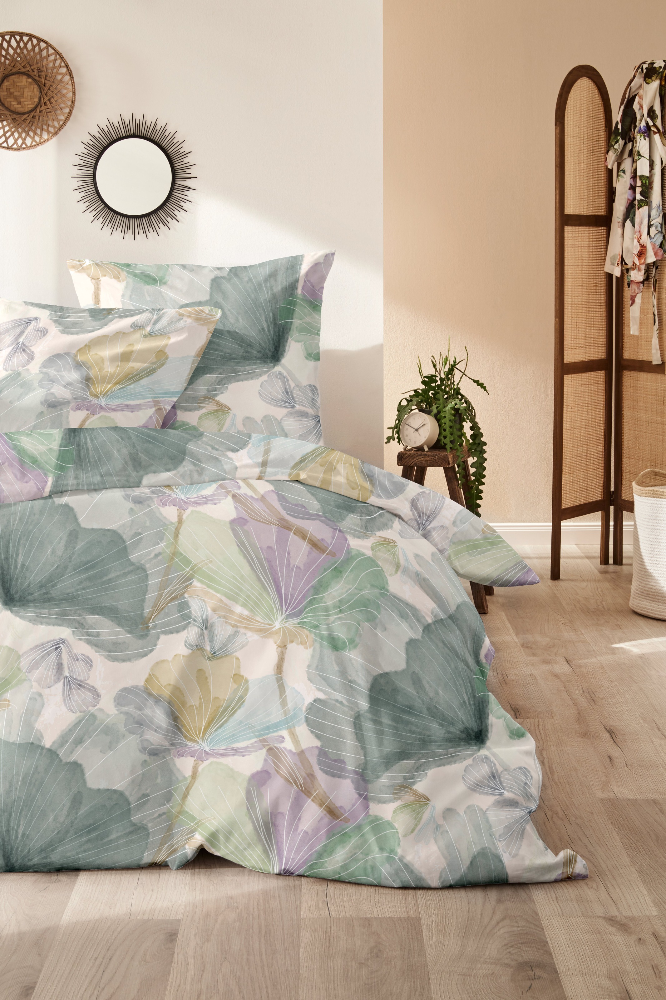 Primera Bettwäsche "Mako-Satin -Bettwäsche Lucida" 2 Stk. mit frischem Blum günstig online kaufen