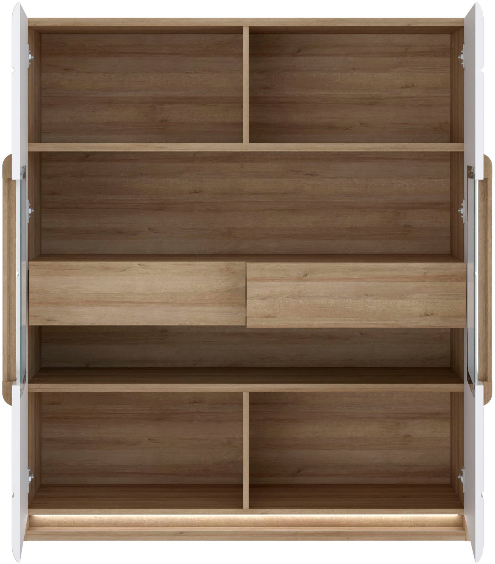 FORTE Highboard »Attention«, Highboard, Beleuchtung, Soft Close,Glastüre, Stauraum