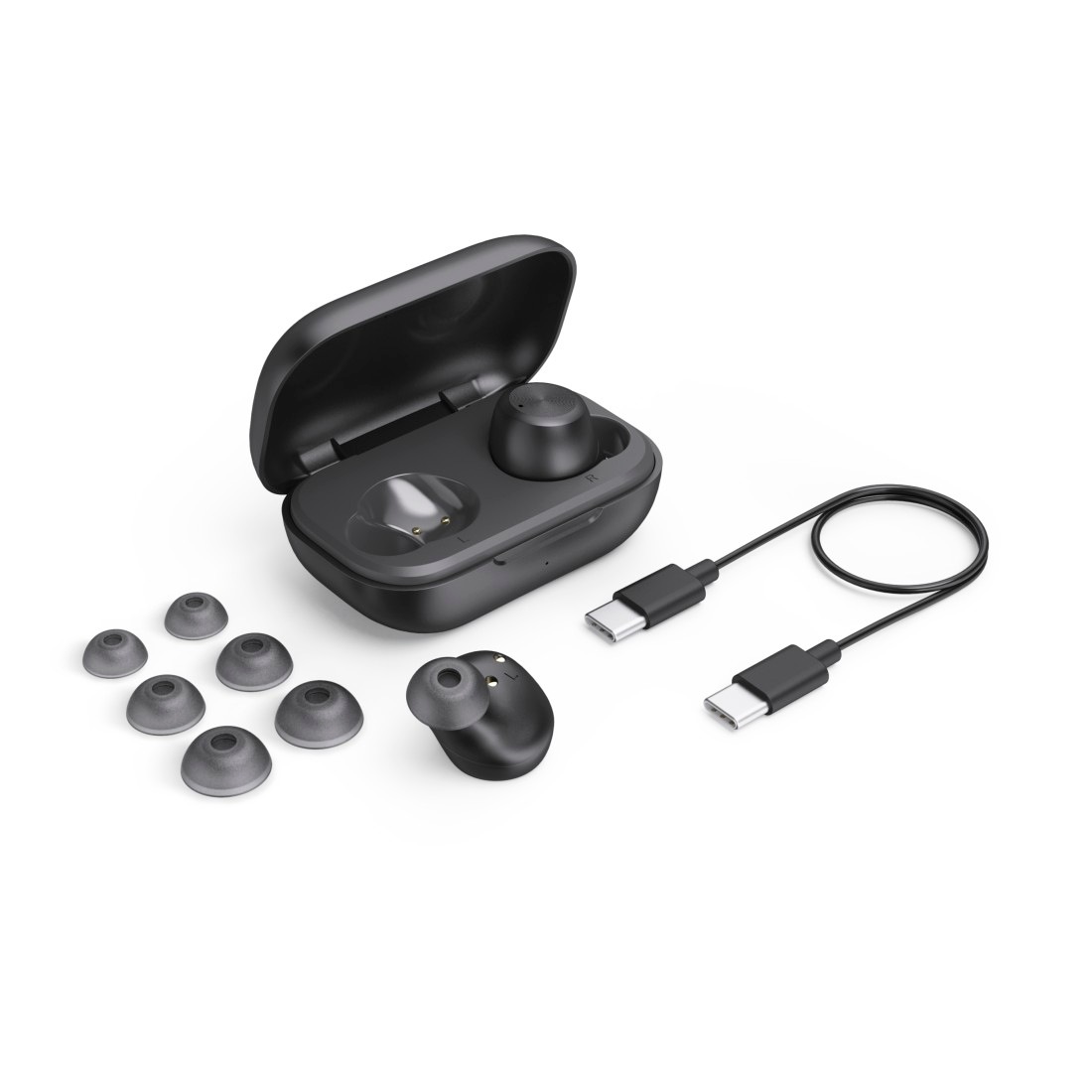 Hama Bluetooth-Kopfhörer »Bluetooth-Kopfhörer kabellos (In-Ear, Equalizer, Mikrofon)«, True Wireless, spritzwassergeschützt, Sprachsteuerung, Touch-Sensor
