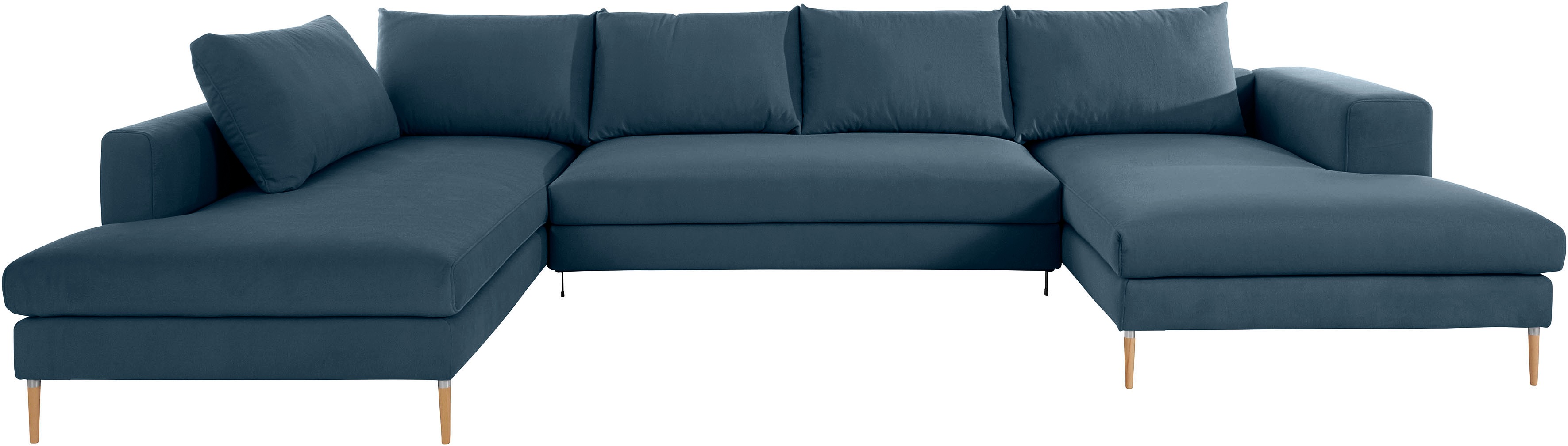 Wohnlandschaft OTTO PRODUCTS, B:371cm H:83cm T:210cm, blau, Luxus-Microfaser: aus recycleten Textilien (100% PES), Sofas, "Finnja, viel Platz,