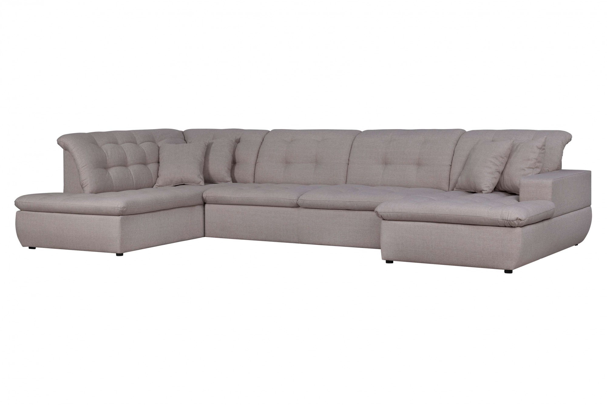 Wohnlandschaft HOME AFFAIRE "BRISBANE NEU U-Form", beige, B:380cm H:83cm T:202cm, 100% Polyester, Sofas, Wohnlandschaft, mit feiner Steppung, Matten-Optik, incl. Zierkissen 5