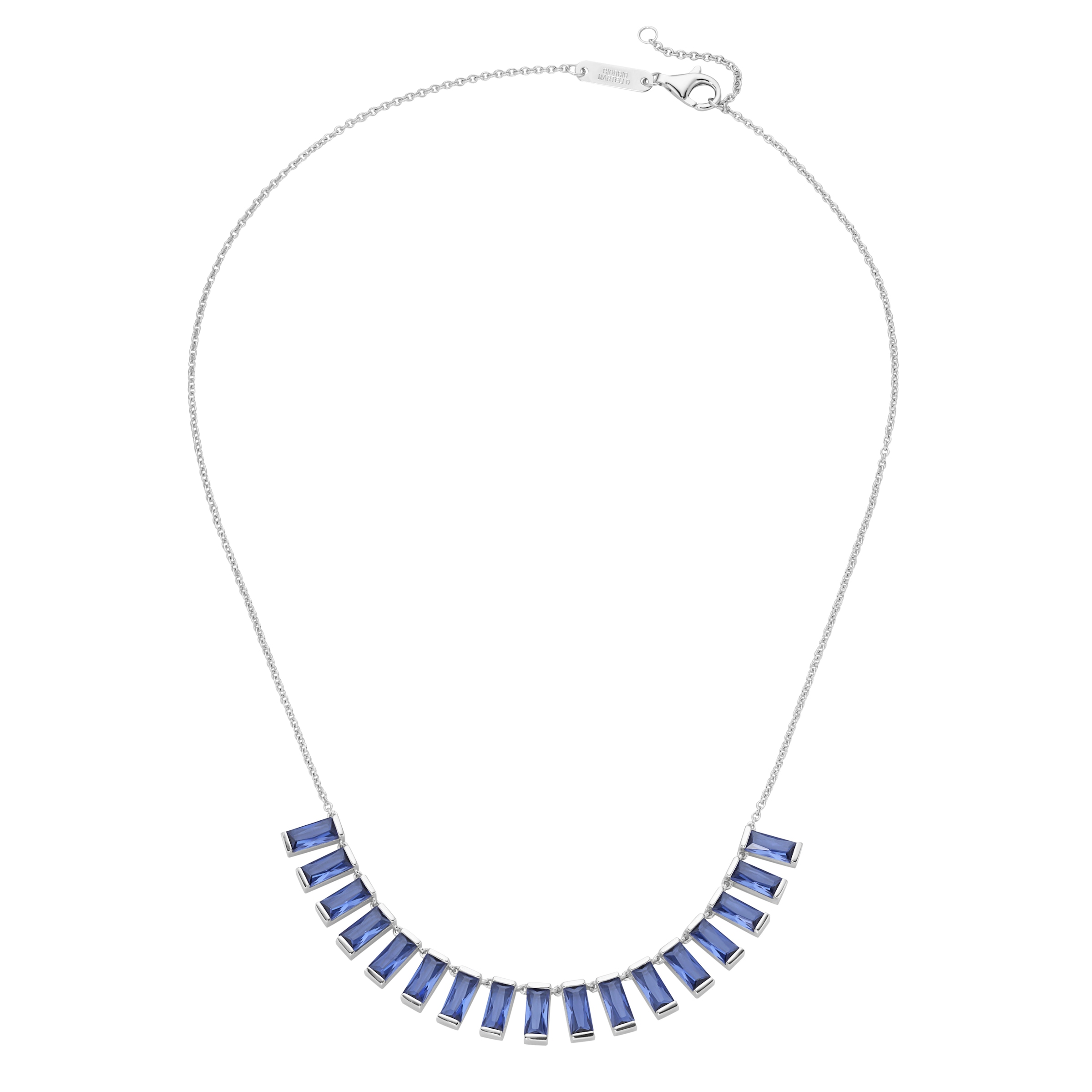 GIORGIO MARTELLO MILANO Collier »Mittelteil blaue Kristallsteine, Silber 925«