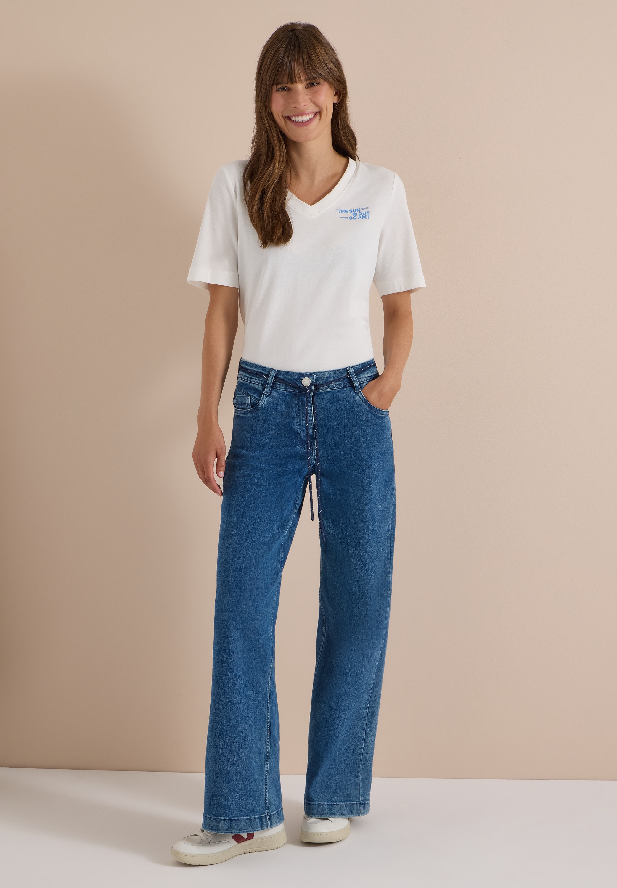 Cecil Loose-fit-Jeans mit Bindegürtel