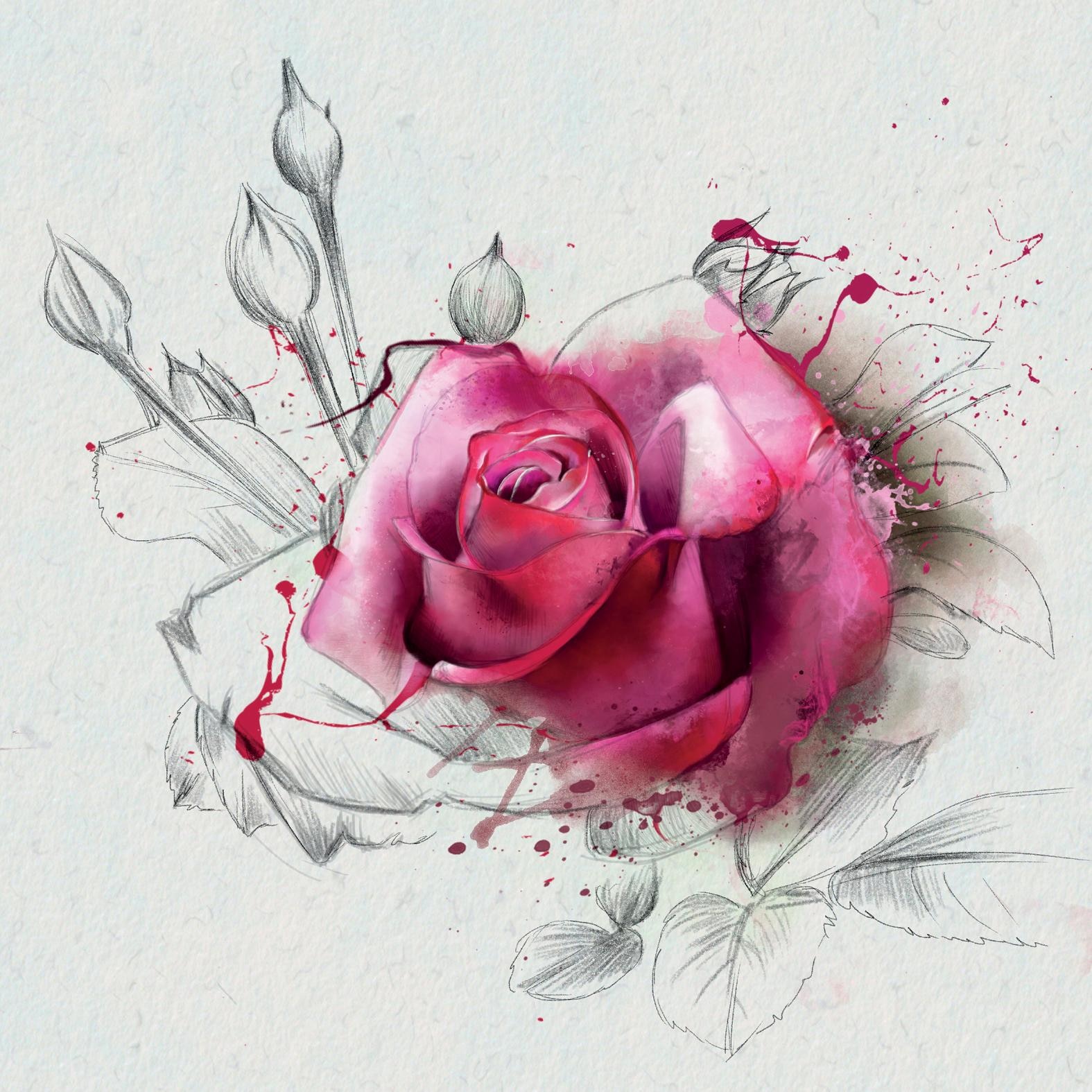 queence Dekokissen »Rosenblüte«, Kissenhülle ohne Füllung, 1 Stück