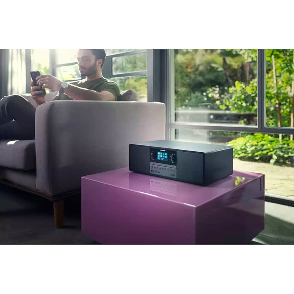 Philips Stereoanlage »TAM6805«, (Bluetooth-A2DP Bluetooth-AVRCP Bluetooth-WLAN Digitalradio (DAB+)-Internetradio 50 W)