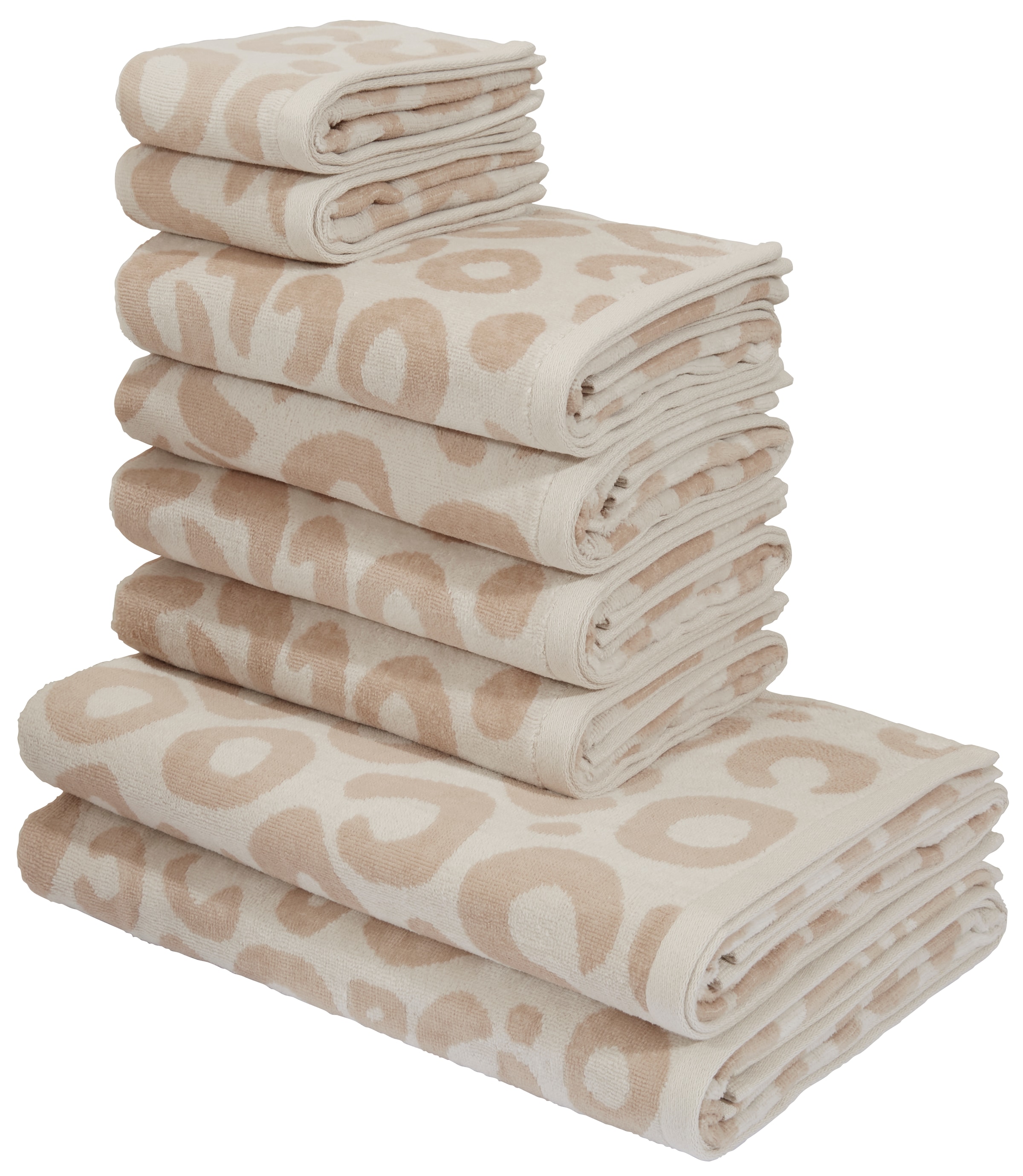 my home Handtuch Set "Anna Leopardmuster, 8-tlg Handtuch-Set, 100% Baumwoll günstig online kaufen