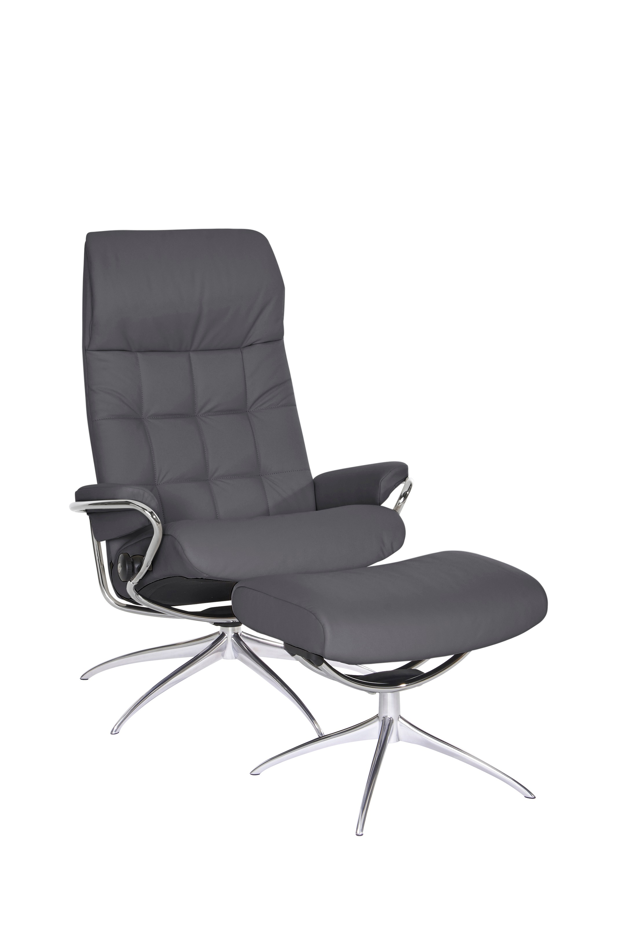 Stressless® Relaxsessel »London«, (Set, Relaxsessel mit Hocker), mit Hocker, High Back, mit Star Base, Gestell Chrom