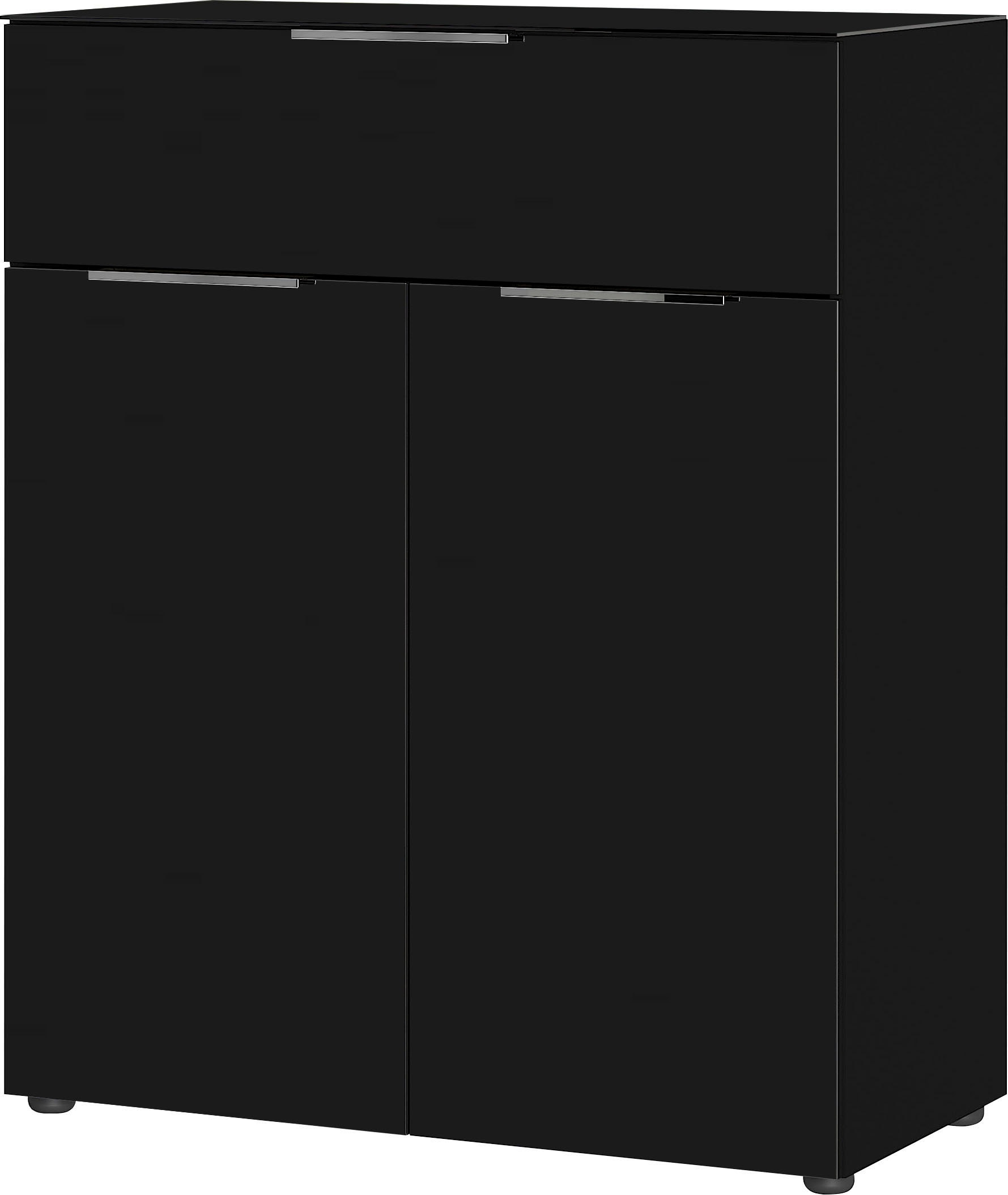 GERMANIA Kombikommode "Oakland", Breite 83 cm, Fronten und Oberboden mit Glasauflage