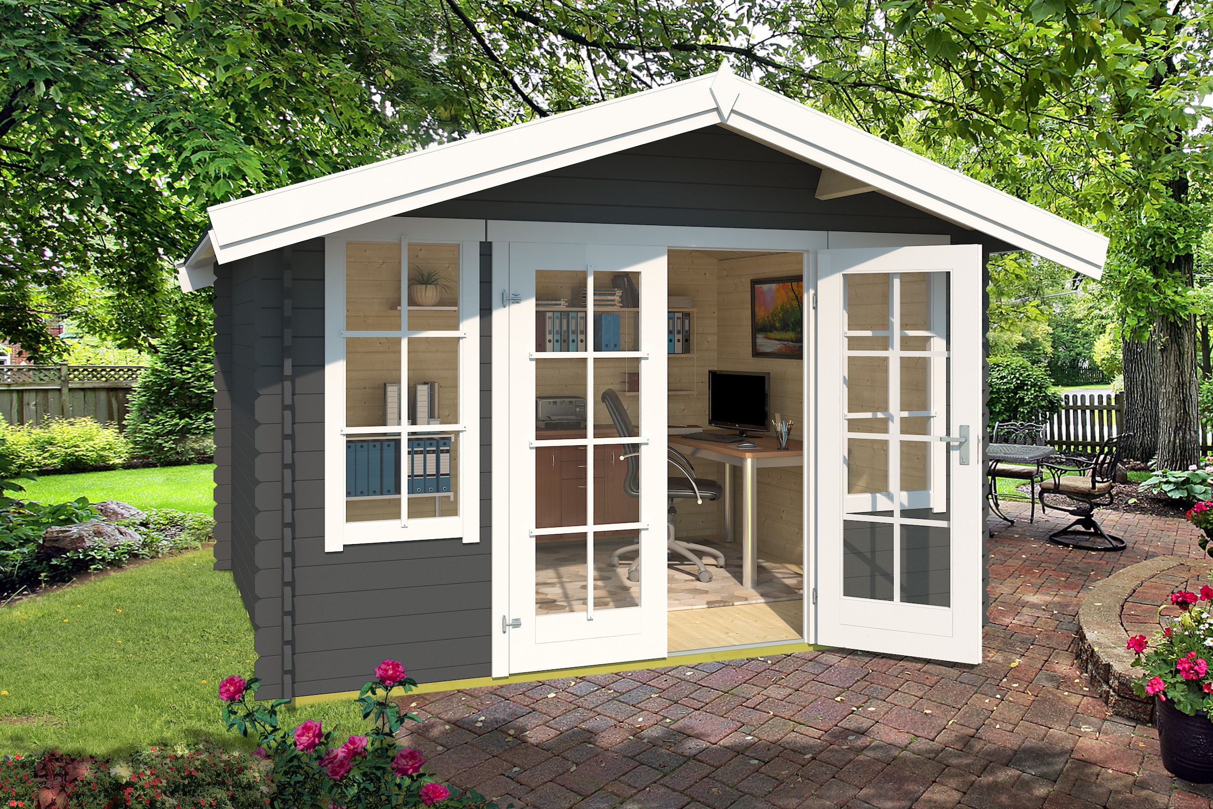 Nordic Holz Gartenhaus "Robin 280", Stilvolle Doppeltür günstig online kaufen